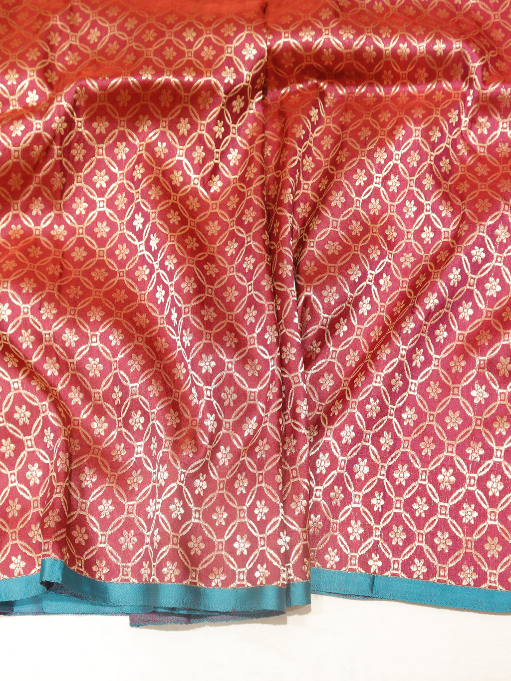 Minimal Border Handloom Pure Katan Silk Saree - Magenta Rose