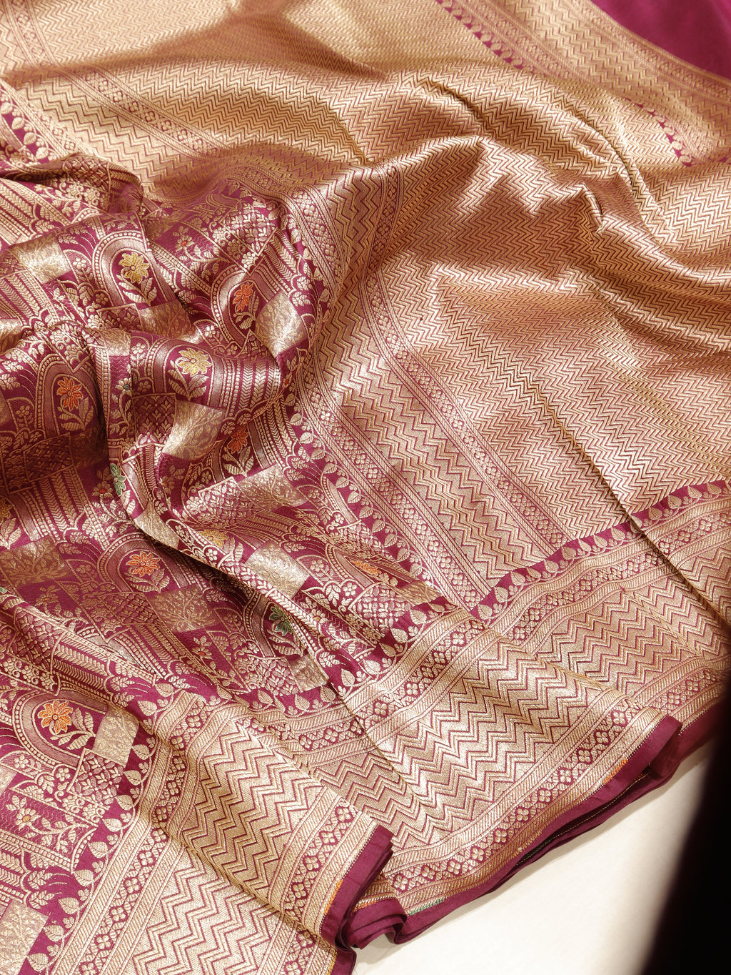 Banarasi Pure Katan Silk Saree – Plum Purple