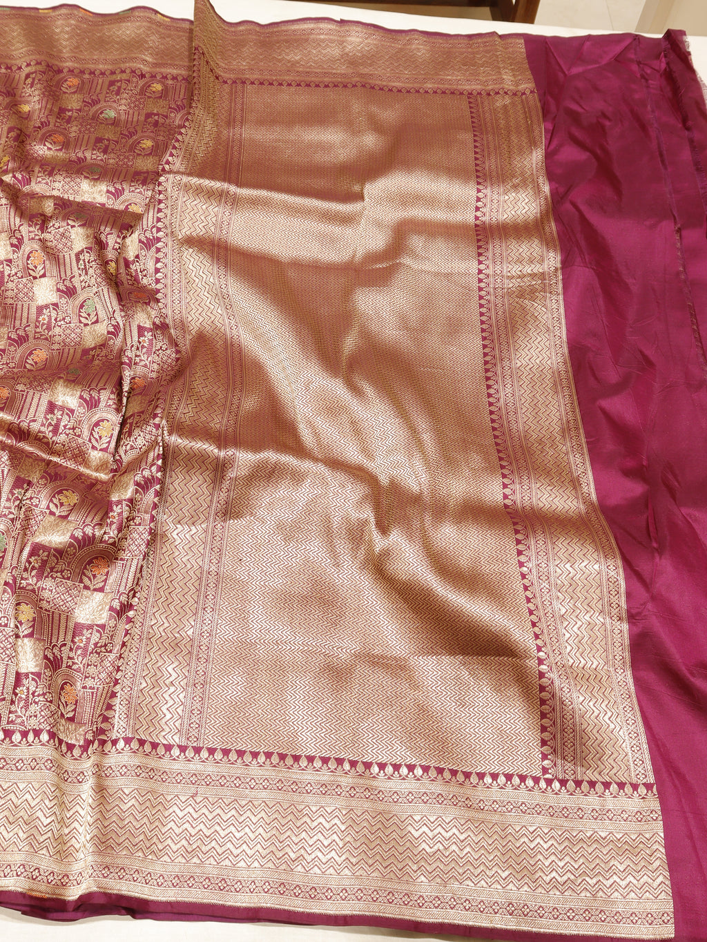 Banarasi Pure Katan Silk Saree – Plum Purple