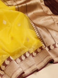 Banarasi Pure Kora Silk Saree – Yellow