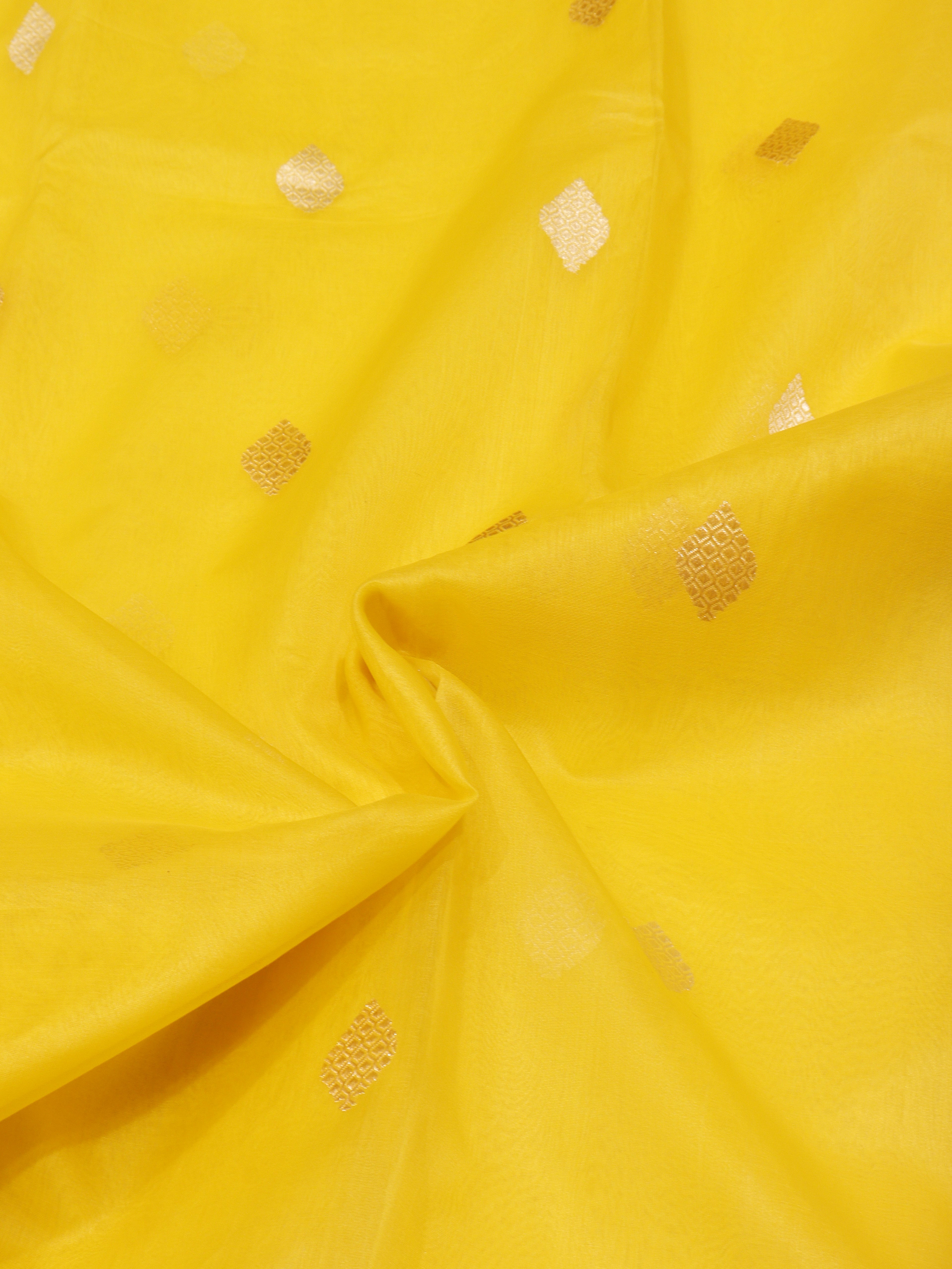 Banarasi Pure Kora Silk Saree – Yellow