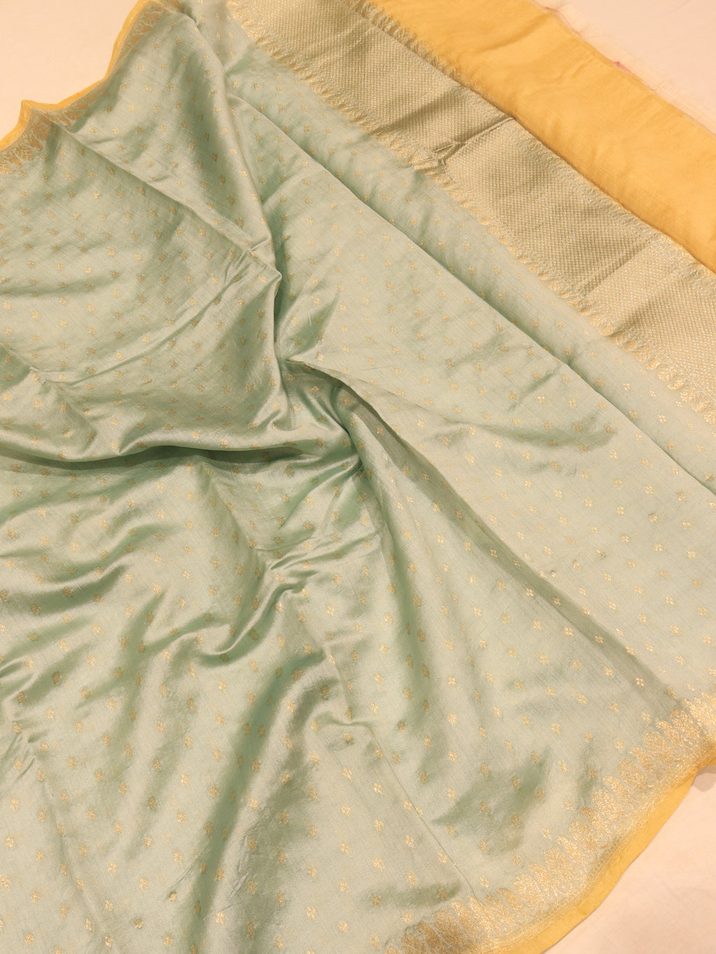 Handloom Pure Soft Katan Silk Suit - Sea Green