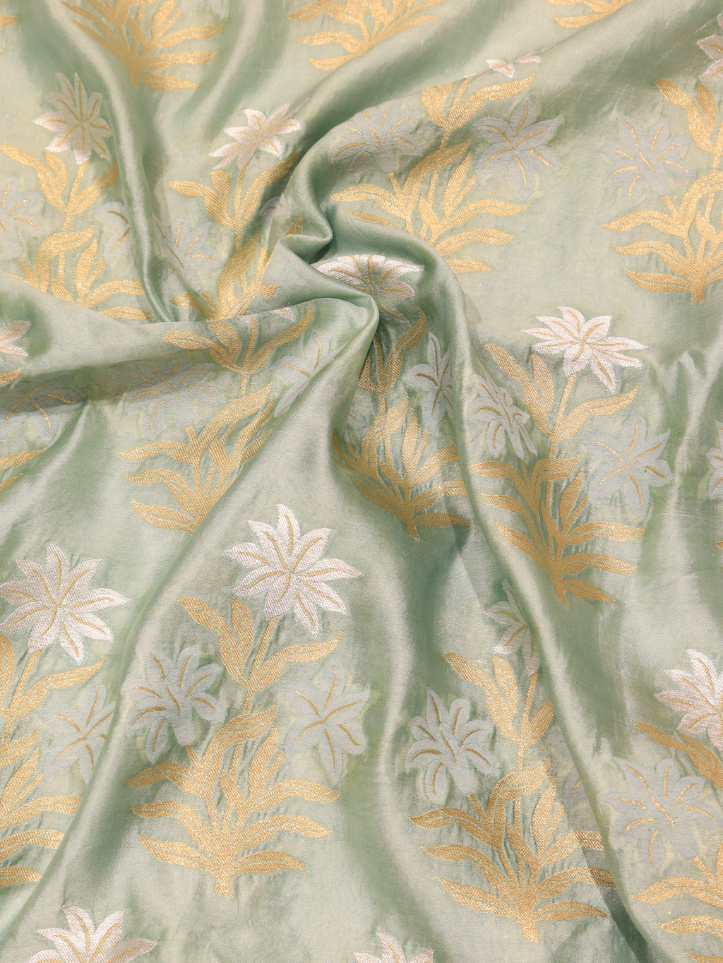 Handloom Pure Soft Katan Silk Suit - Sea Green