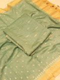 Handloom Pure Moonga Silk Suit - Sea Green