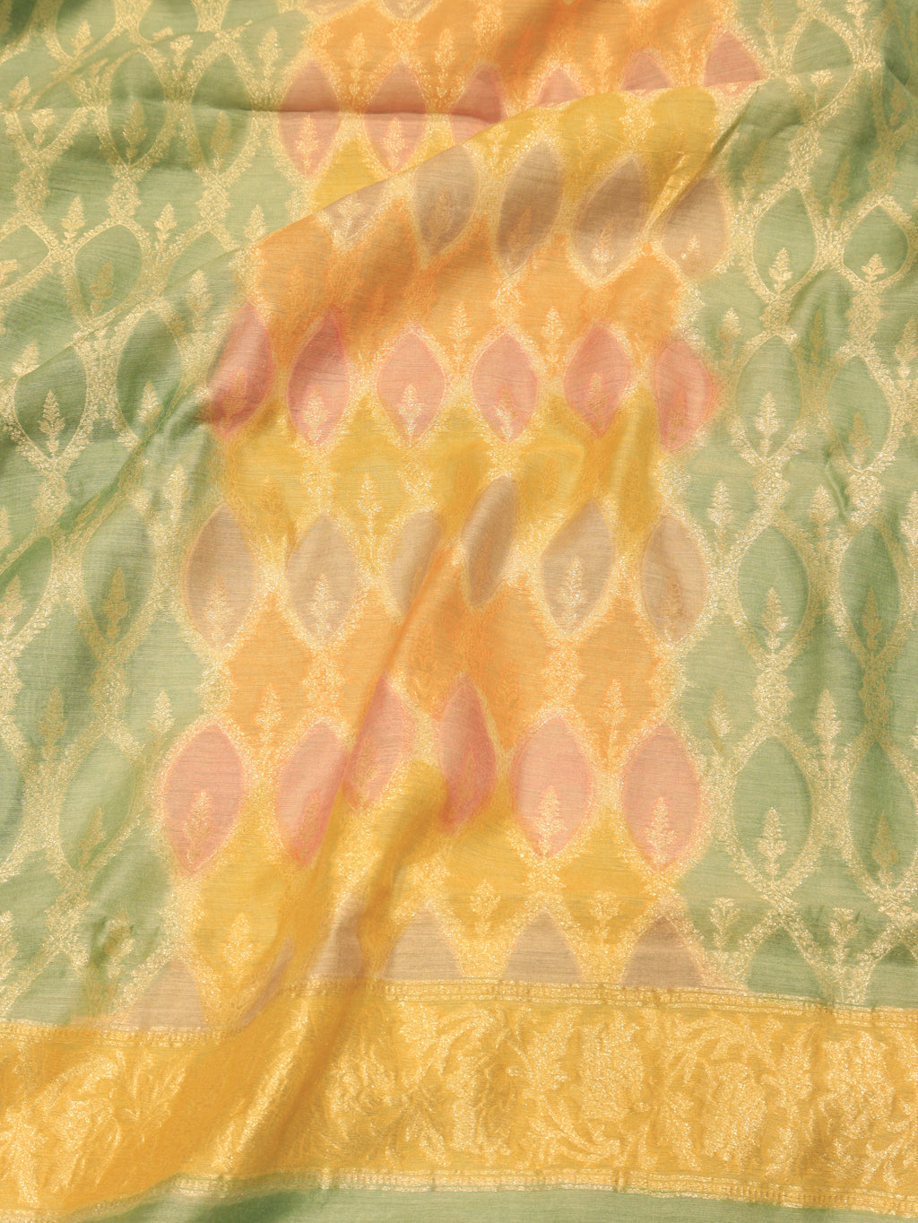 Handloom Pure Moonga Silk Suit - Sea Green