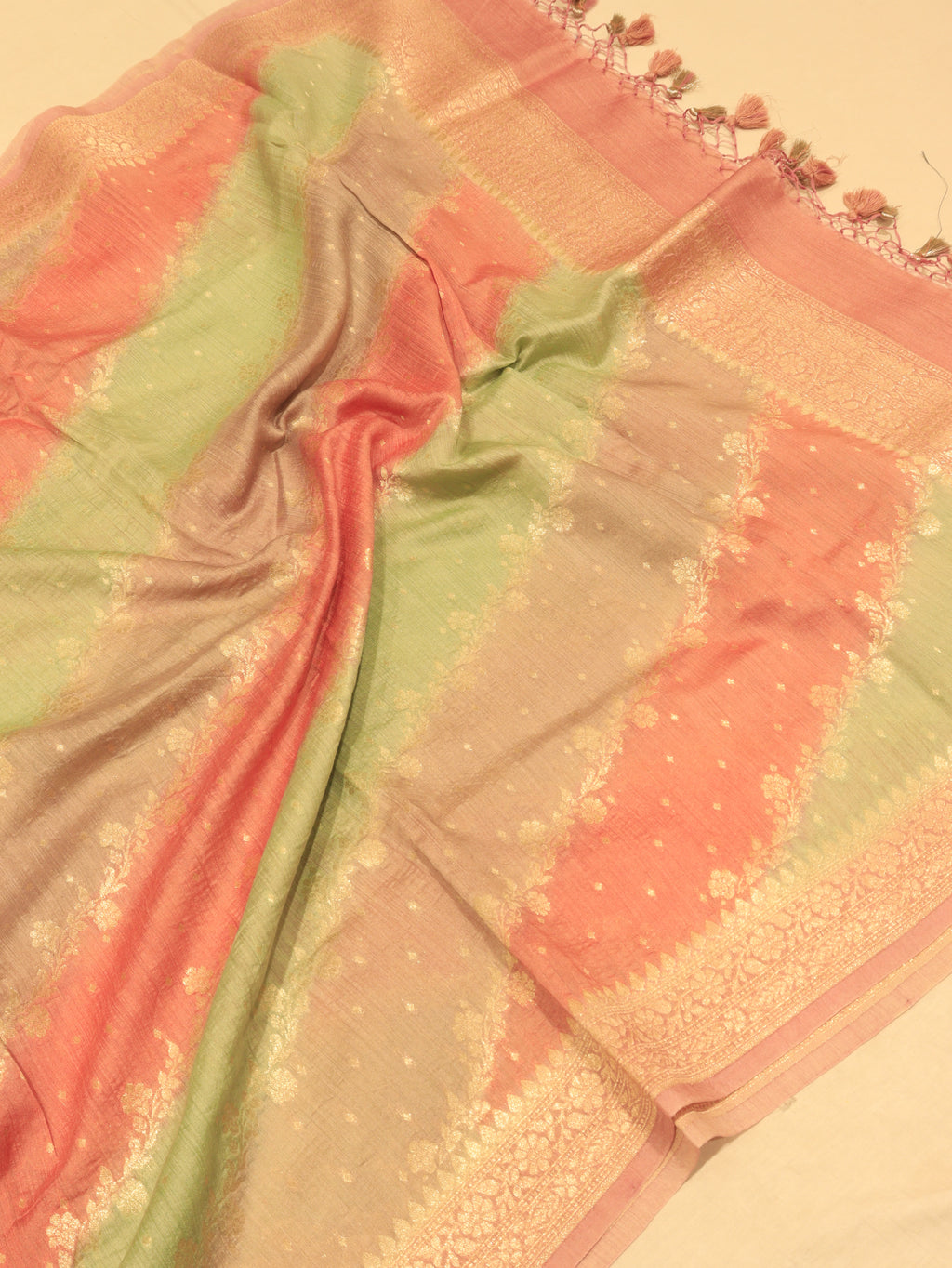 Handloom Pure Moonga Silk Suit - Sea Green