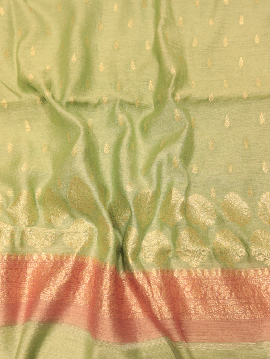 Handloom Pure Moonga Silk Suit - Sea Green