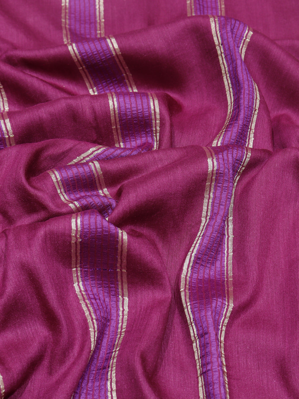 Banarasi Pure Moonga Silk Handloom Saree – Plum