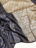 Banarasi Pure Moonga Silk Handloom Saree – Deep Blue