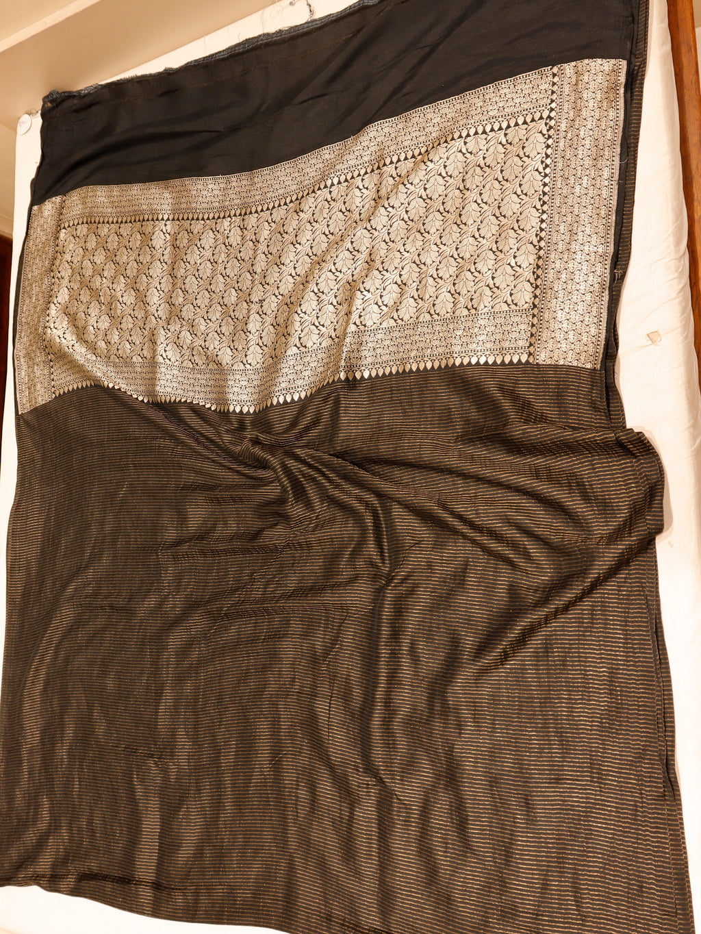 Pre-Order : Banarasi Pure Moonga Silk Handloom Saree – Black