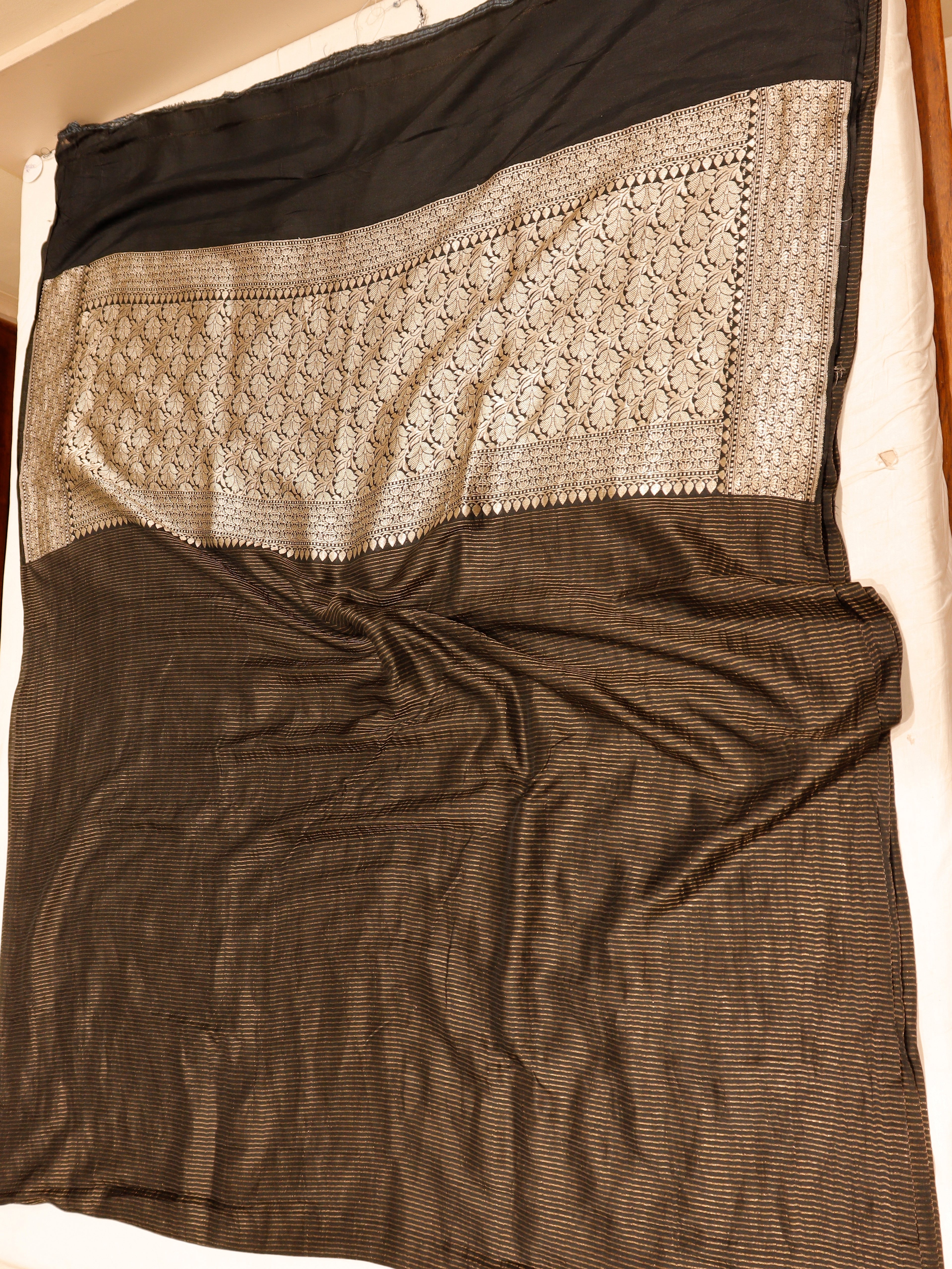 Pre-Order : Banarasi Pure Moonga Silk Handloom Saree – Black