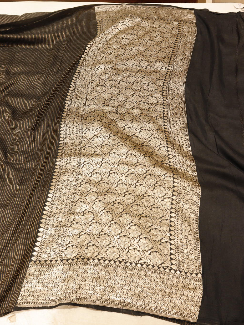 Pre-Order : Banarasi Pure Moonga Silk Handloom Saree – Black