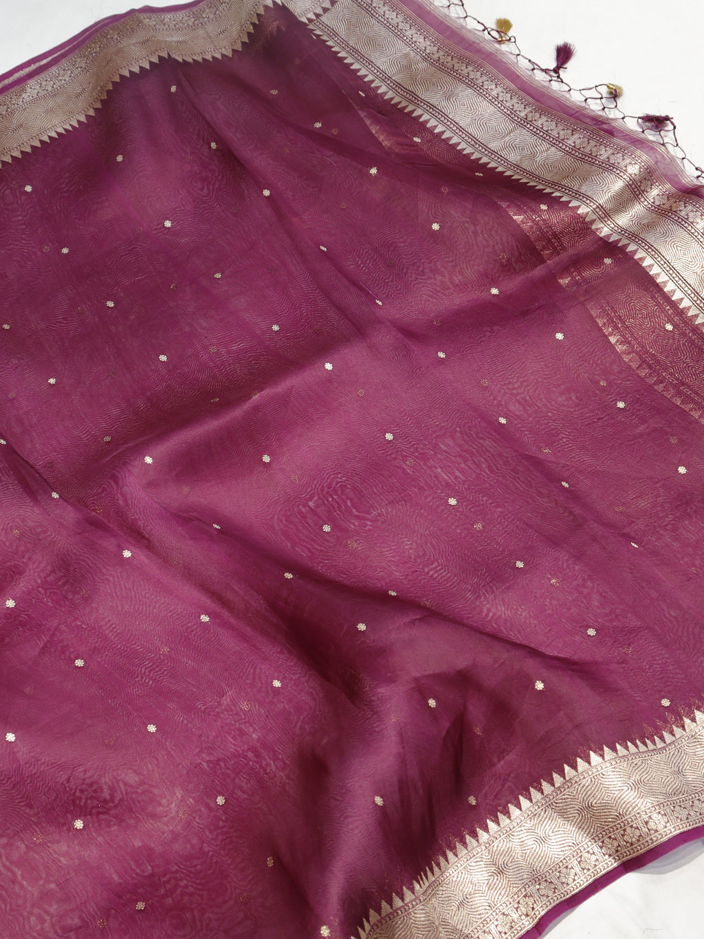 Pre-Order : Handloom Pure Soft Katan Silk Suit - Magenta Plum