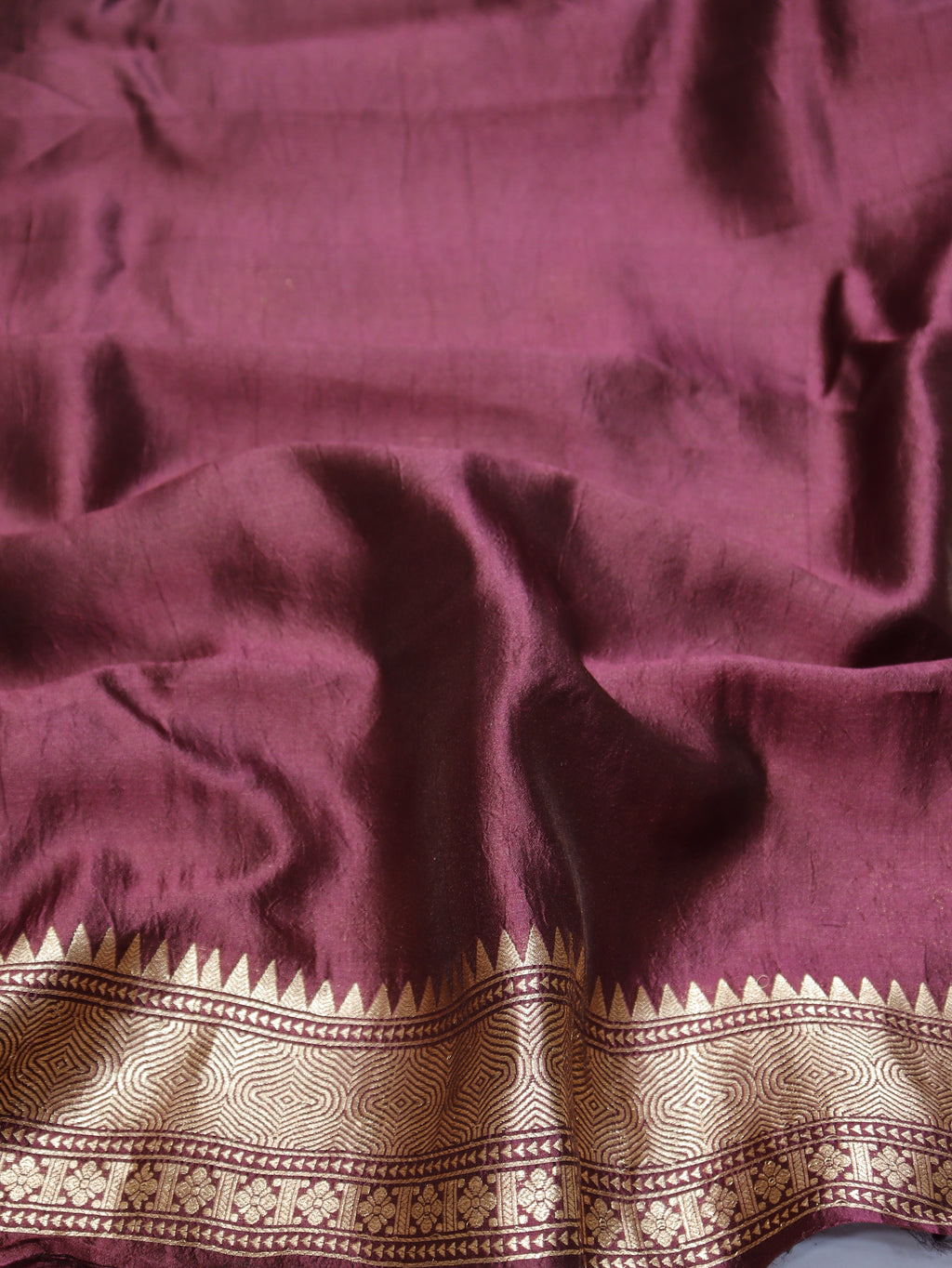 Pre-Order : Handloom Pure Soft Katan Silk Suit - Magenta Plum