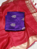 Handloom Pure Soft Katan Silk Suit - Purple