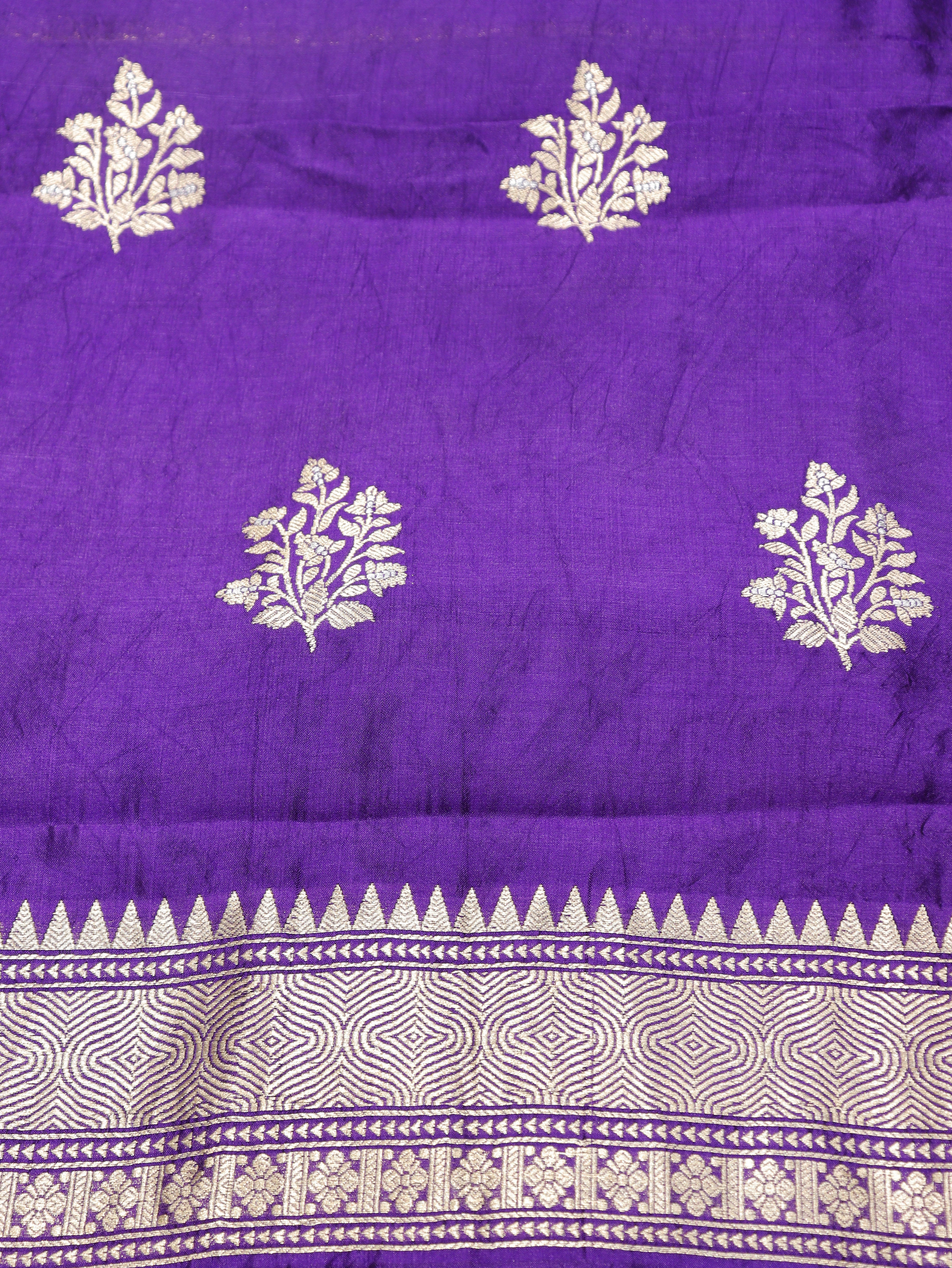 Handloom Pure Soft Katan Silk Suit - Purple