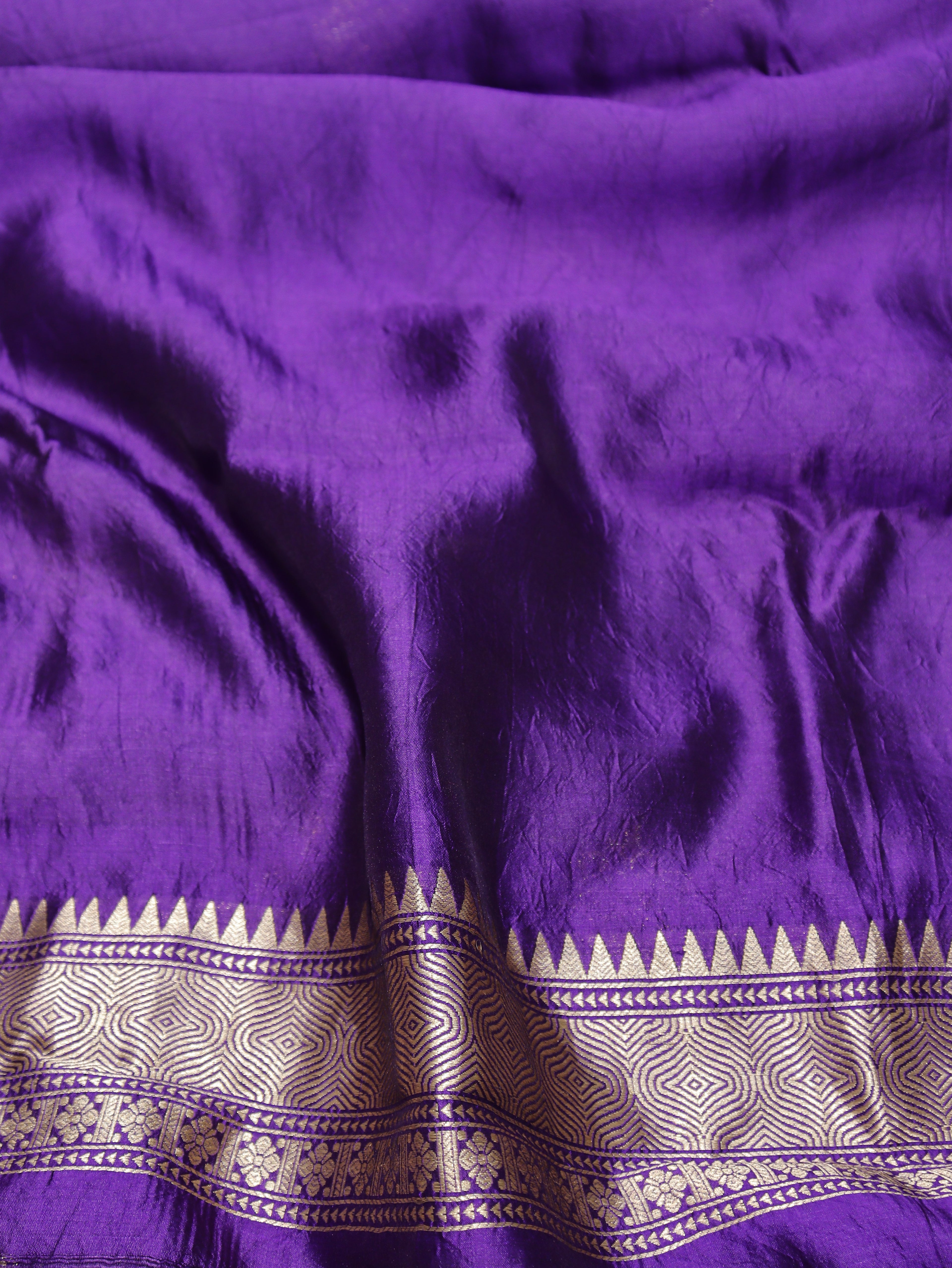Handloom Pure Soft Katan Silk Suit - Purple