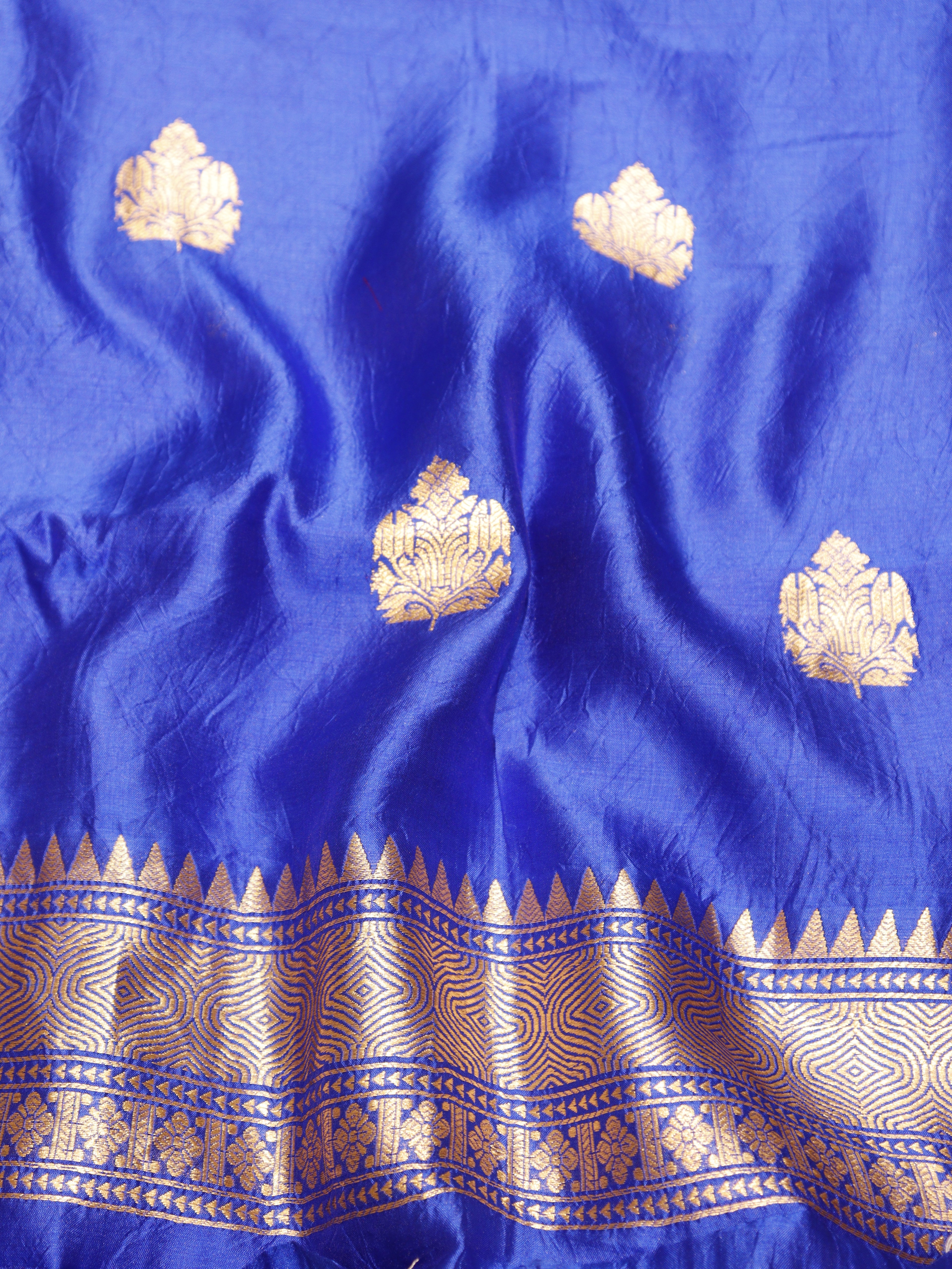 Handloom Pure Soft Katan Silk Suit - Blue