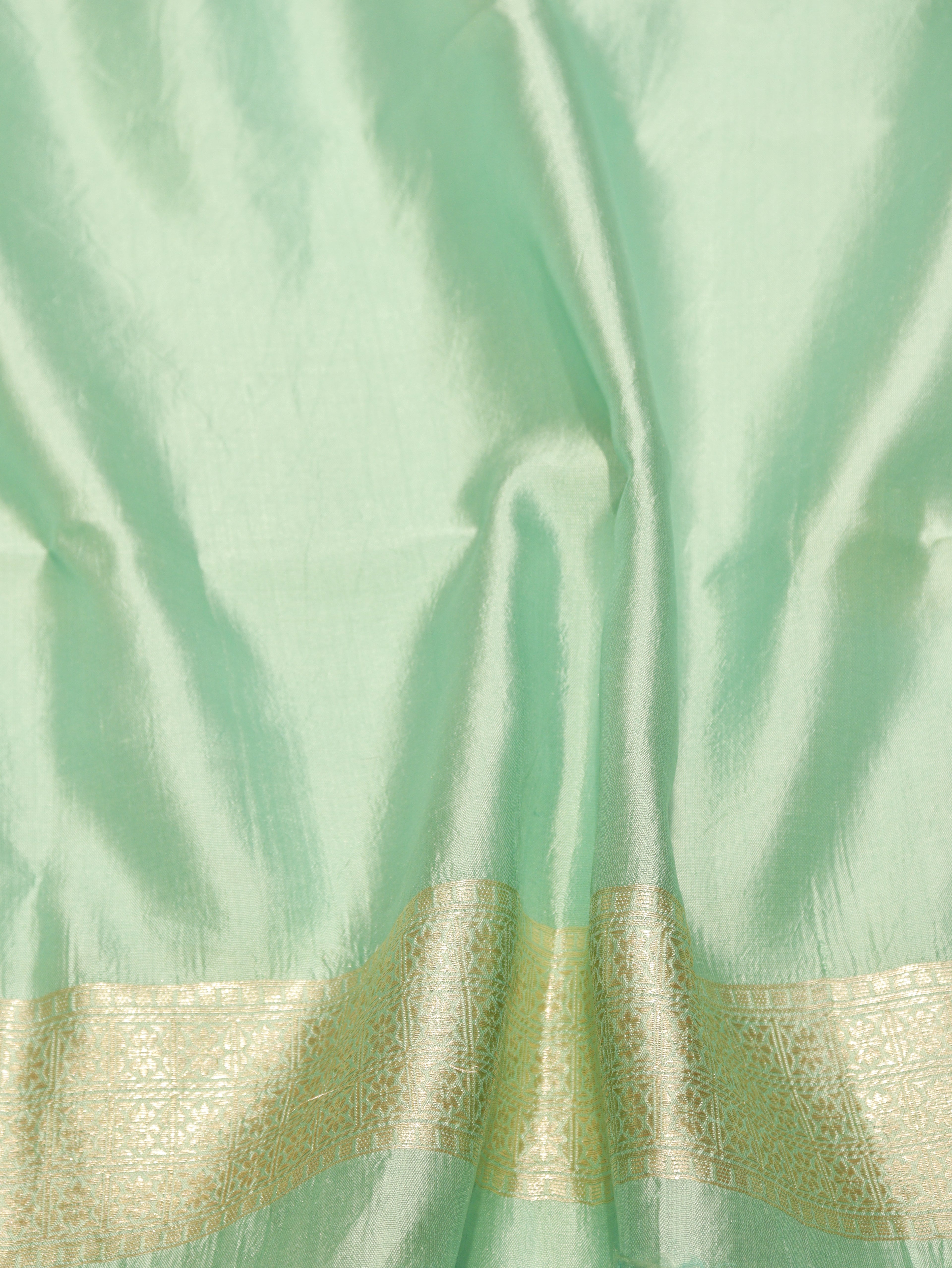 Handloom Pure Soft Katan Silk Suit with Kora Silk Dupatta - Aqua