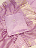 Handloom Pure Soft Katan Silk Suit with Kora Silk Dupatta - Lavender Rose