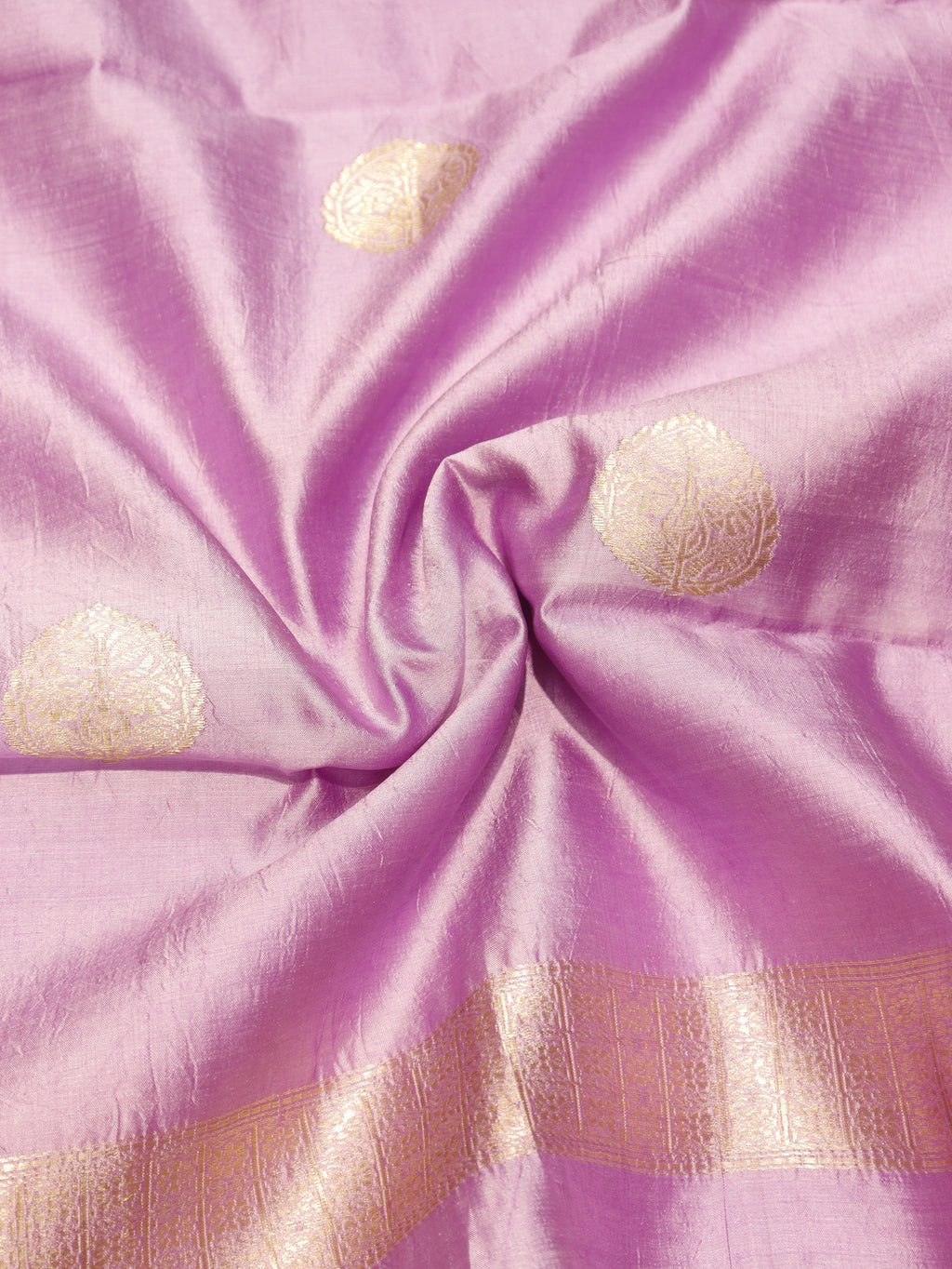 Handloom Pure Soft Katan Silk Suit with Kora Silk Dupatta - Lavender Rose
