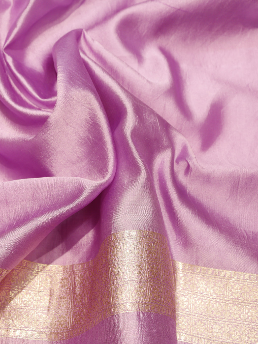 Handloom Pure Soft Katan Silk Suit with Kora Silk Dupatta - Lavender Rose