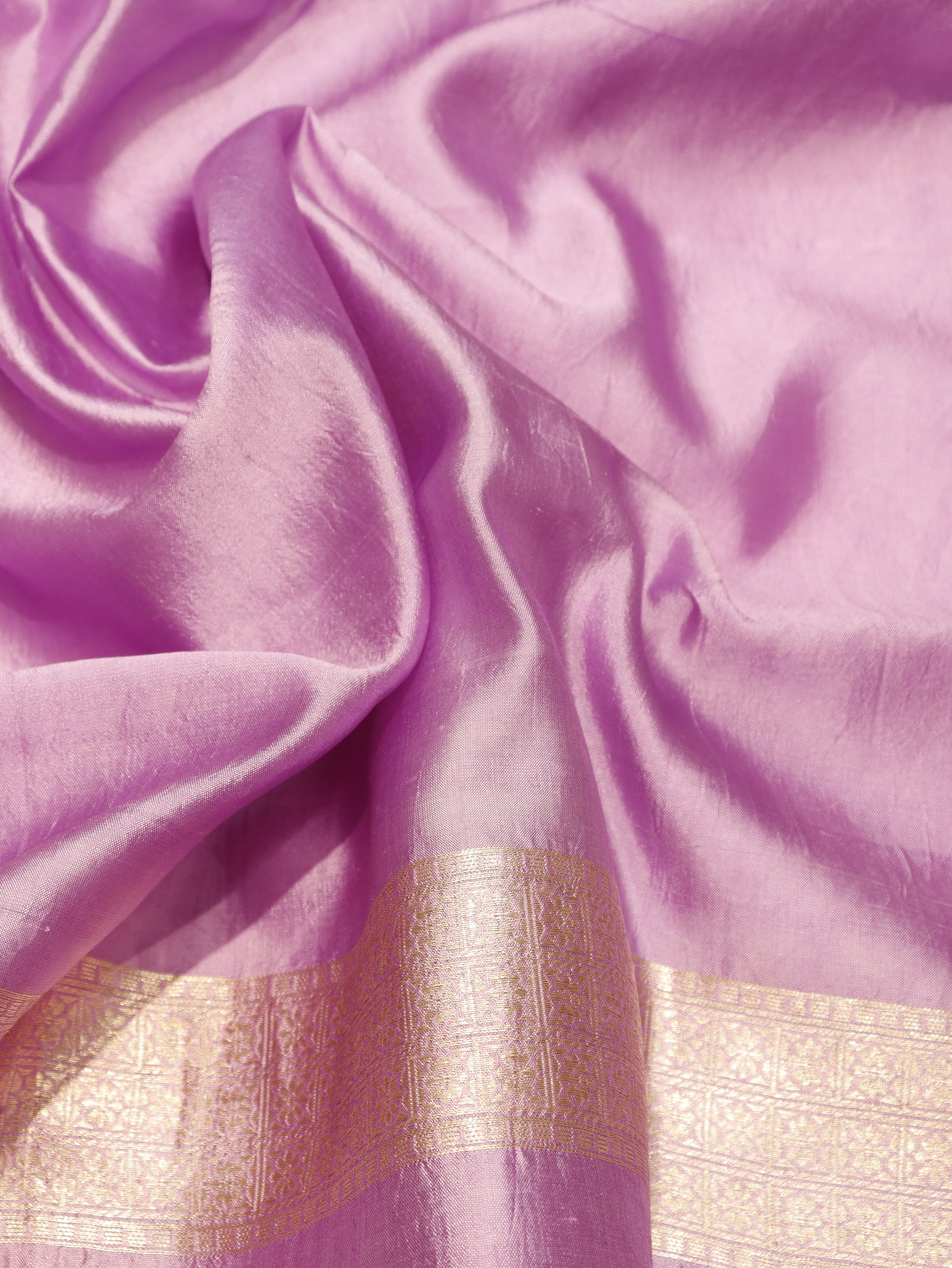 Handloom Pure Soft Katan Silk Suit with Kora Silk Dupatta - Lavender Rose