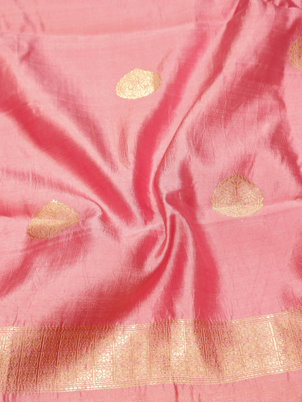 Handloom Pure Soft Katan Silk Suit with Kora Silk Dupatta - Peach Pink
