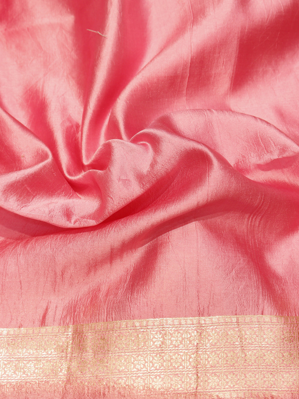 Handloom Pure Soft Katan Silk Suit with Kora Silk Dupatta - Peach Pink