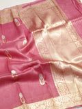 Pre-Order : Banarasi Pure Kora Silk Handloom Saree – Rose Pink