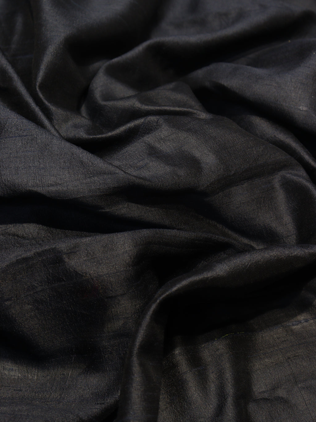 Pre-Order : Handloom Pure Tussar Silk Suit - Black