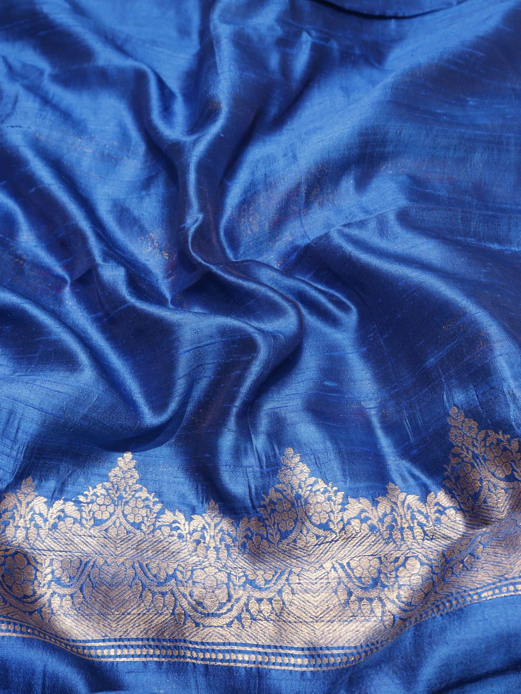 Handloom Pure Tussar Silk Suit - Blue
