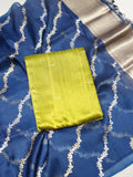 Handloom Pure Tussar Silk Suit - Olive Green