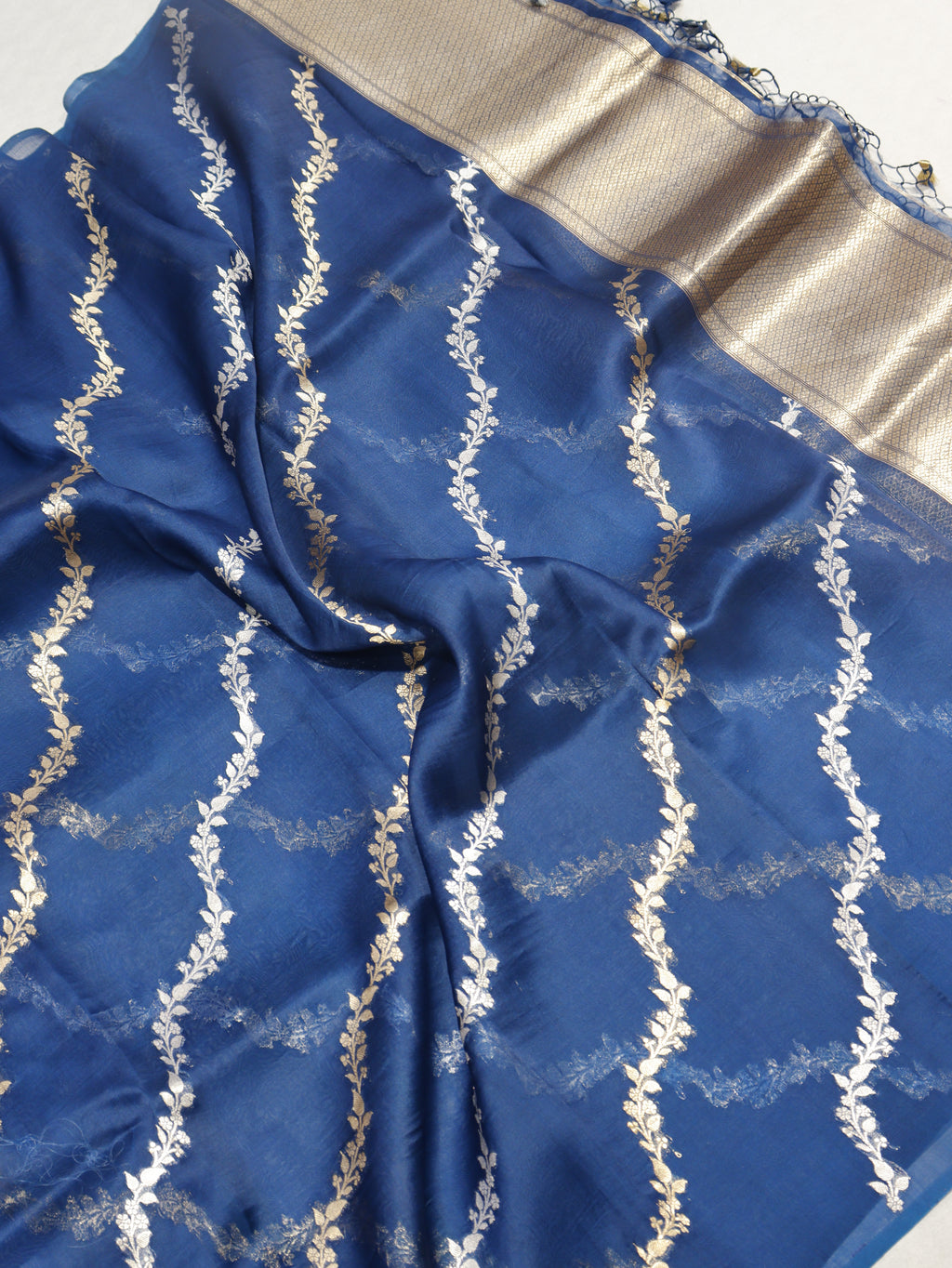 Handloom Pure Tussar Silk Suit - Olive Green
