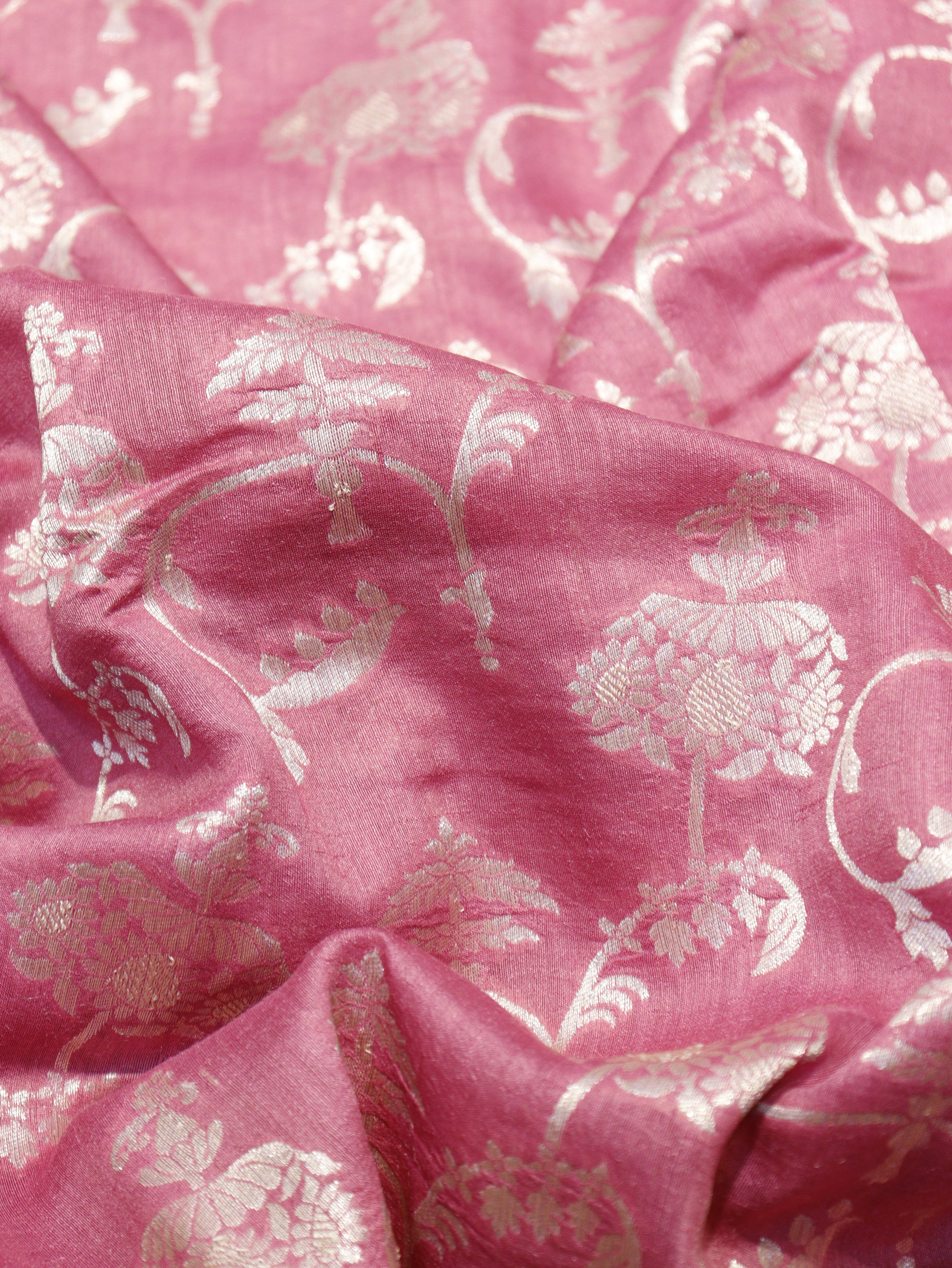 Banarasi Pure Moonga Silk Saree – Pink