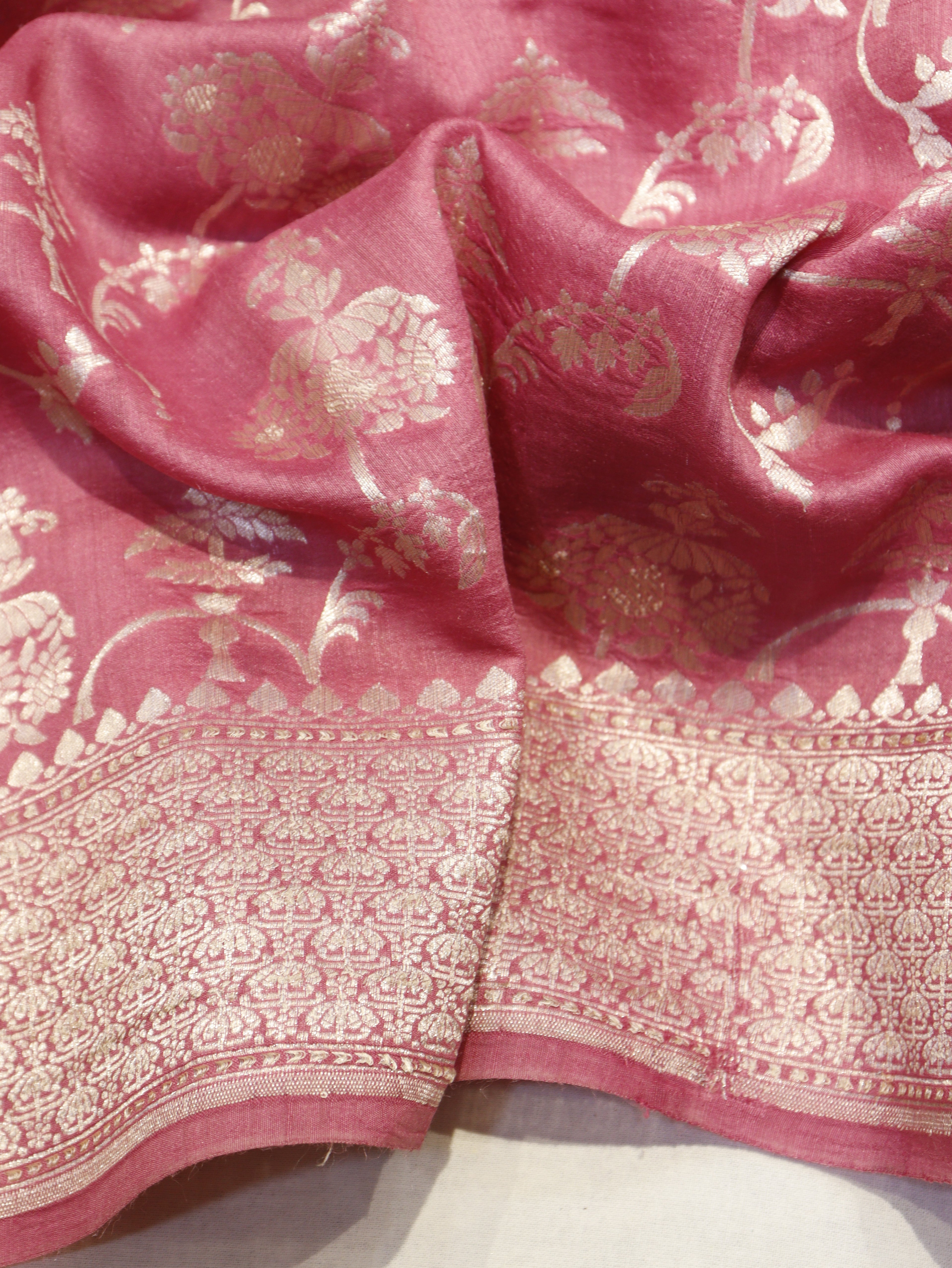 Banarasi Pure Moonga Silk Saree – Pink