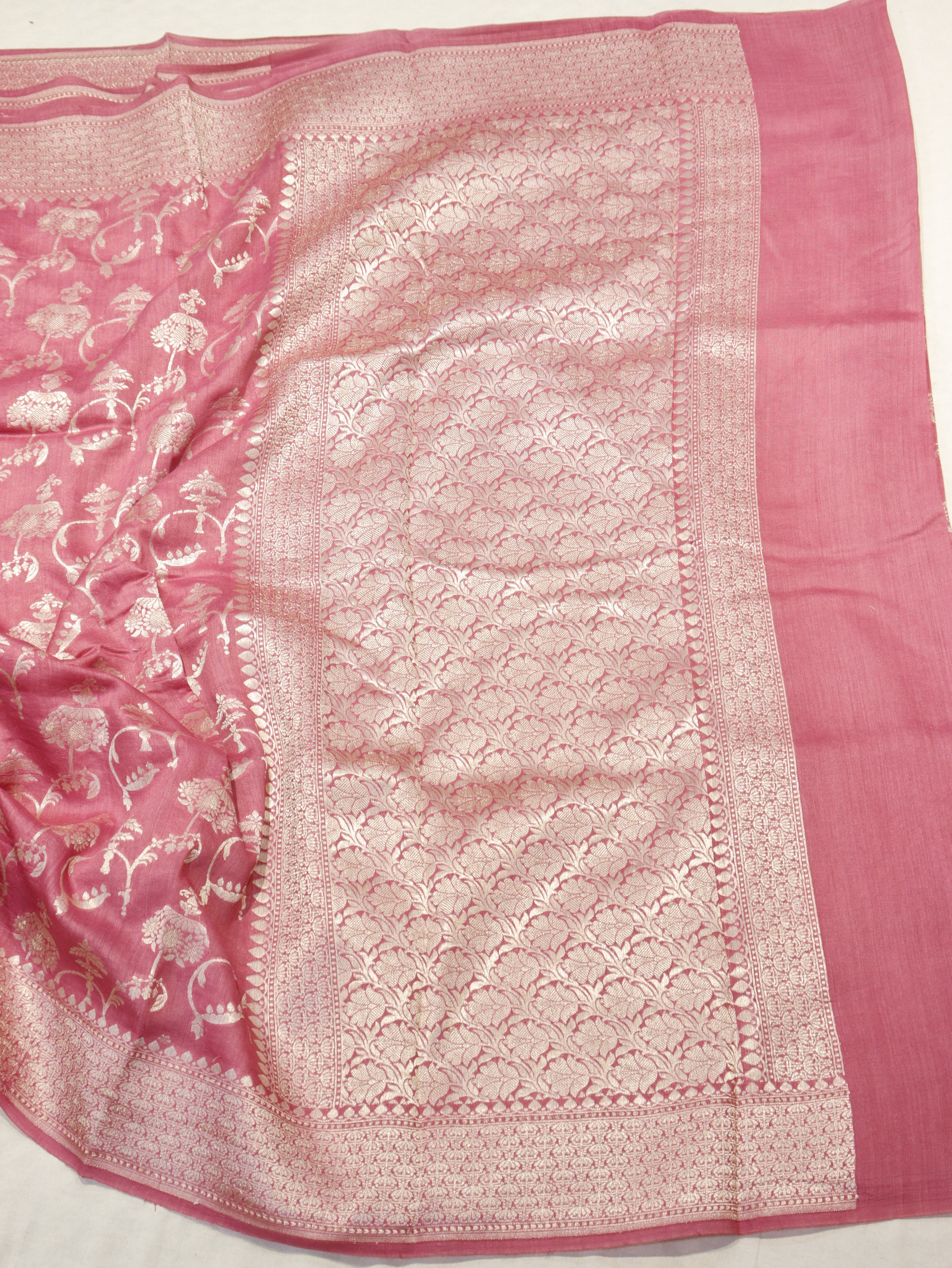 Banarasi Pure Moonga Silk Saree – Pink