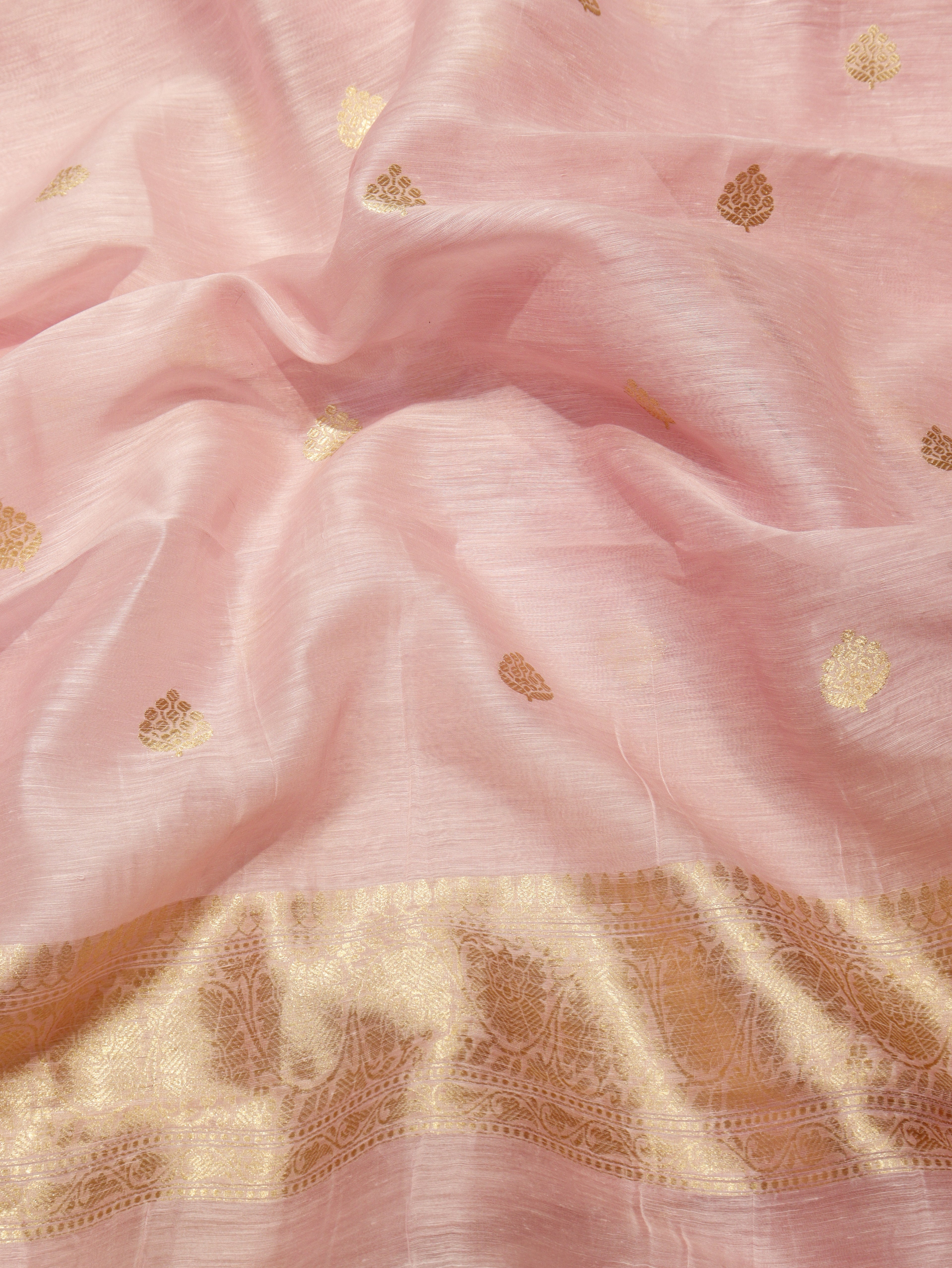 Pre-Order : Handloom Pure Linen Suit - Baby Pink
