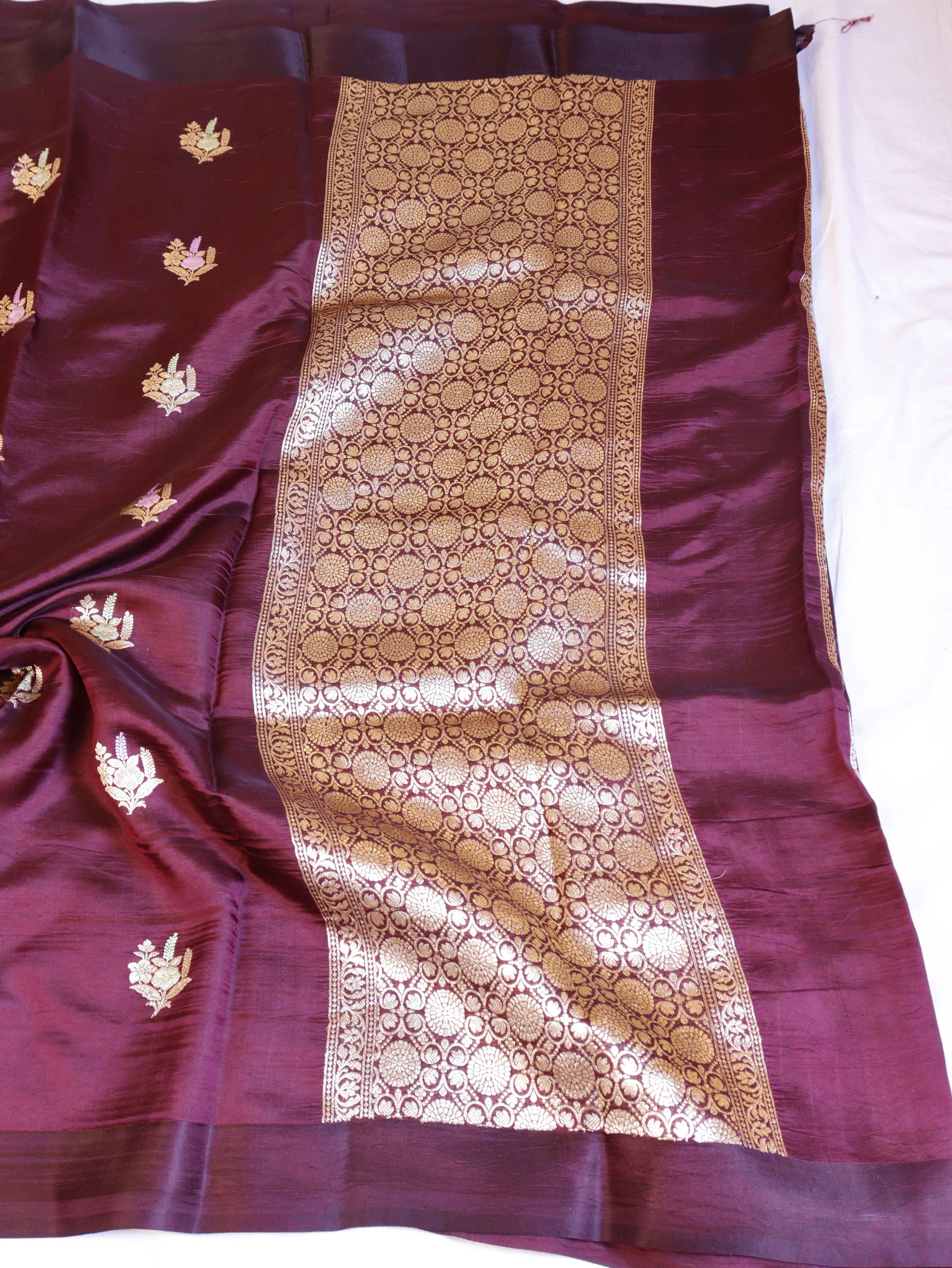 Banarasi Soft Katan Silk Handloom Saree – Chocolate Brown