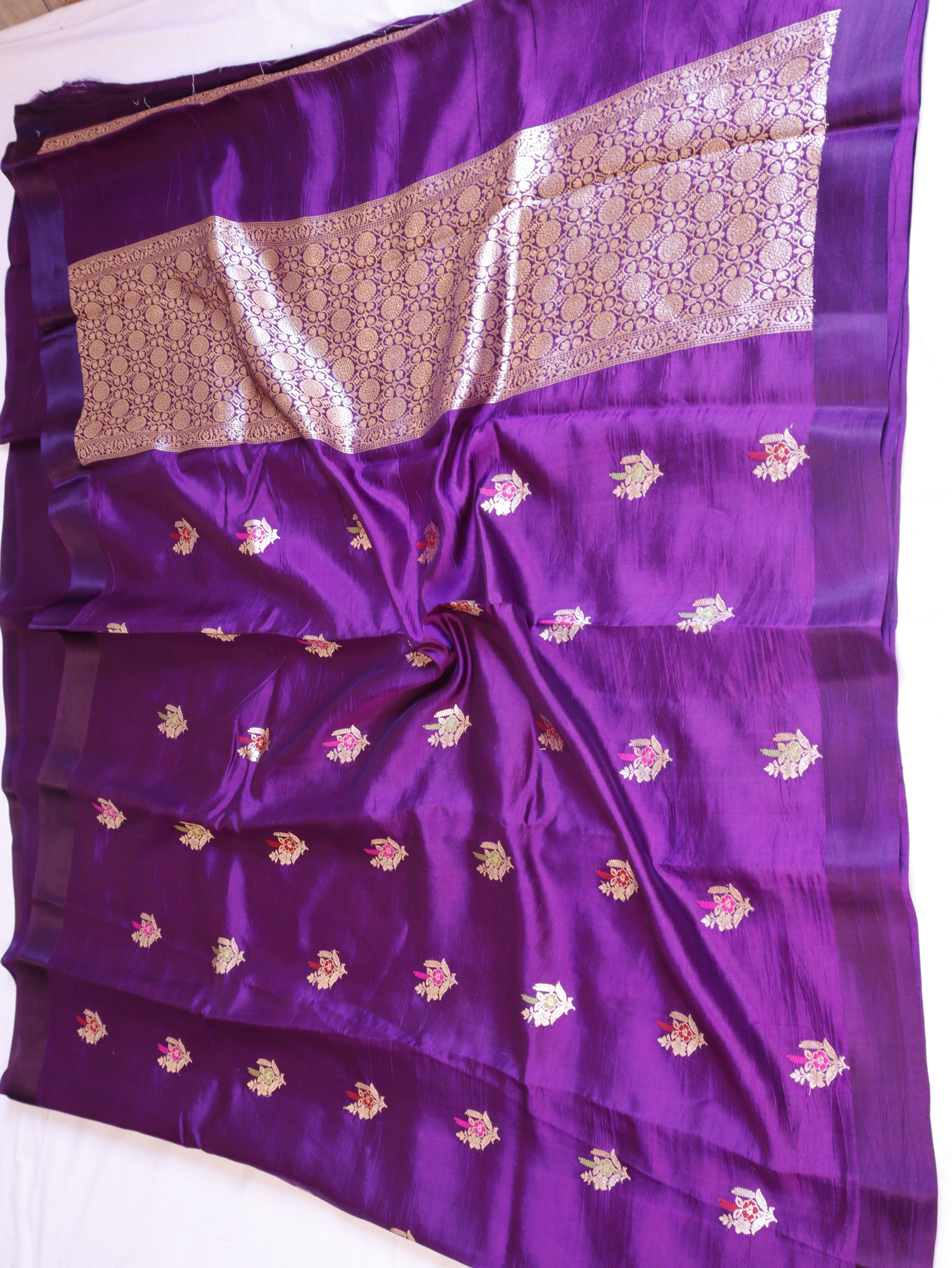 Pre-Order : Banarasi Soft Katan Silk Handloom Saree – Purple
