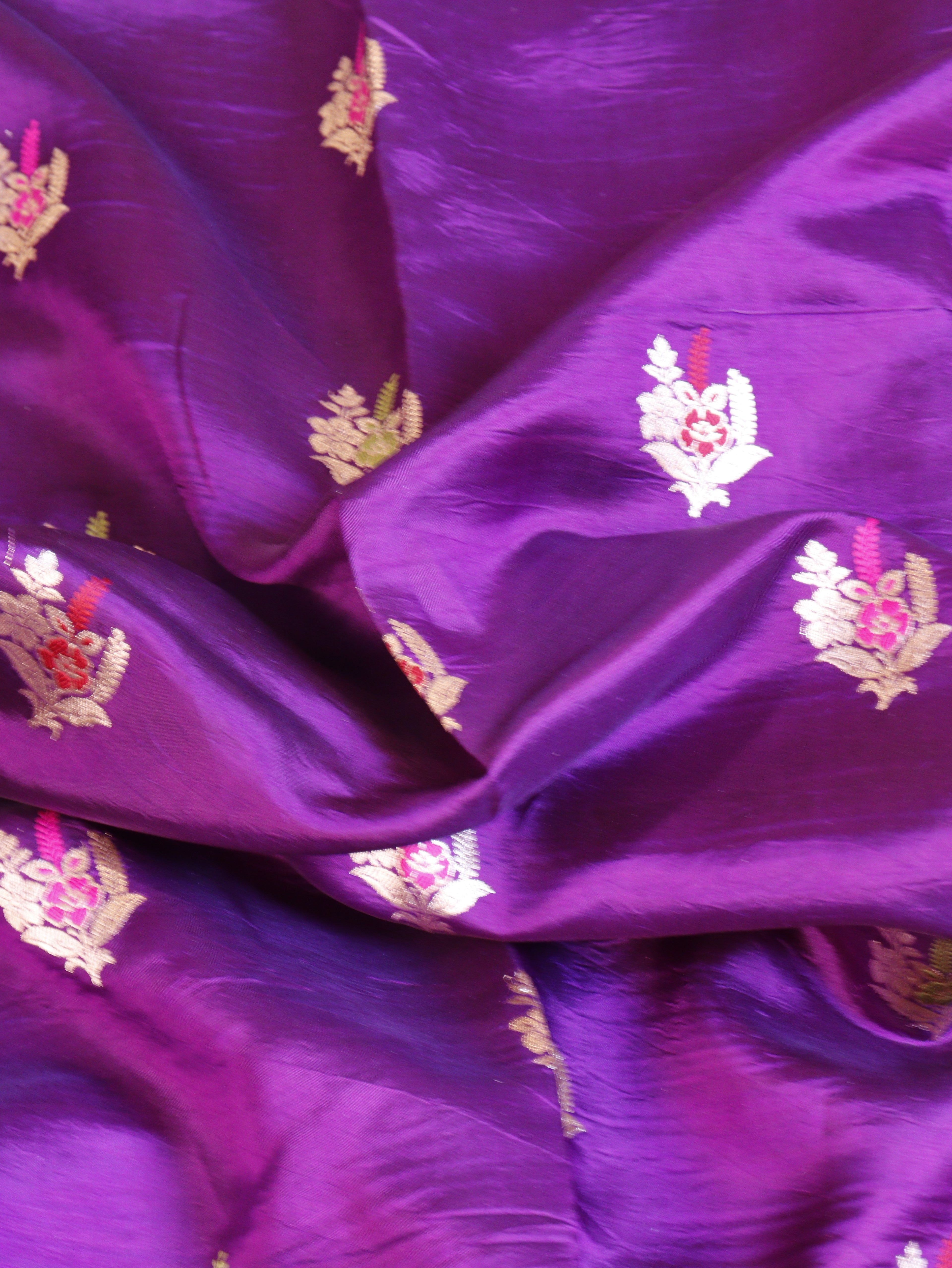 Banarasi Soft Katan Silk Handloom Saree – Purple