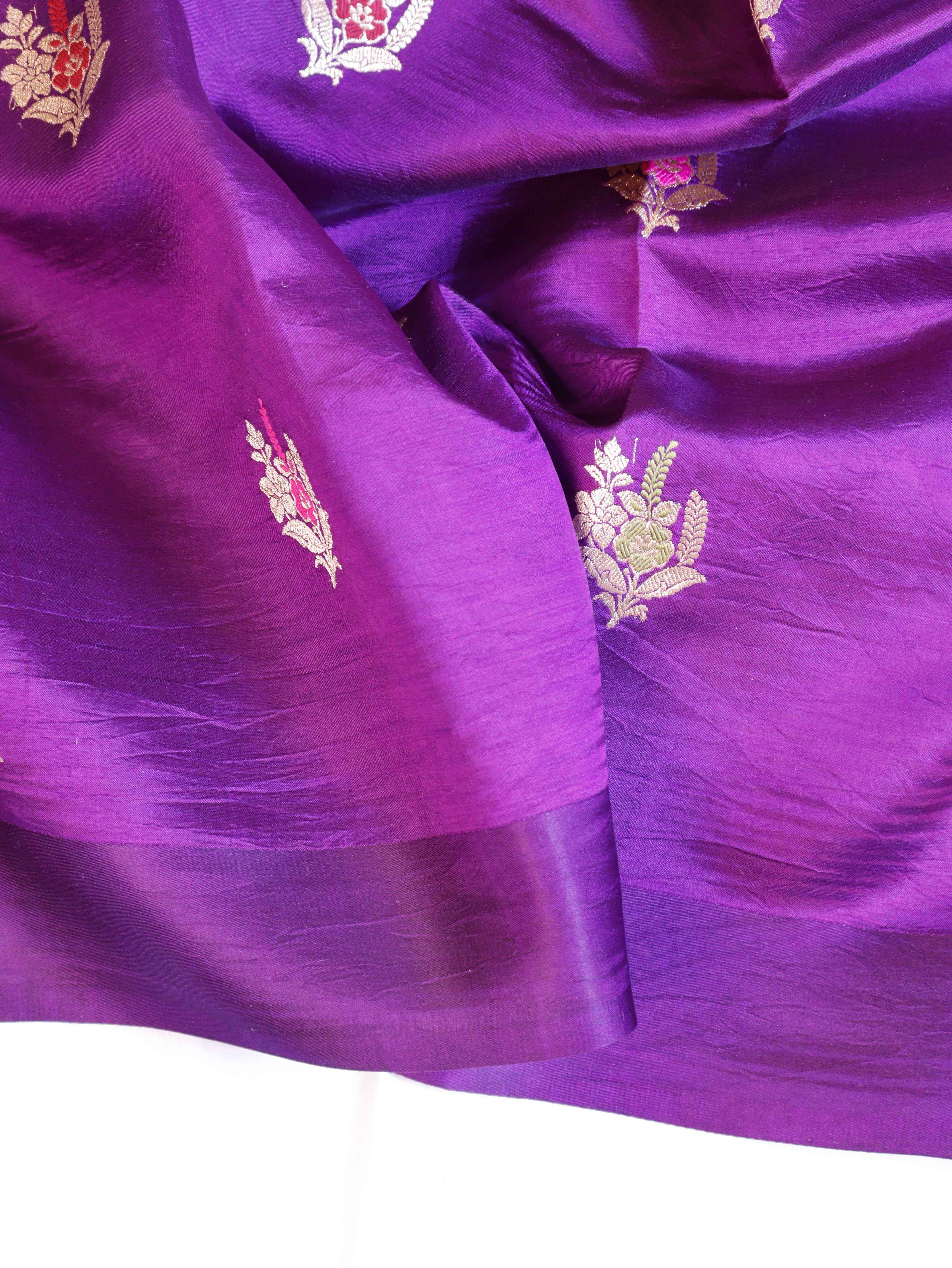 Banarasi Soft Katan Silk Handloom Saree – Purple