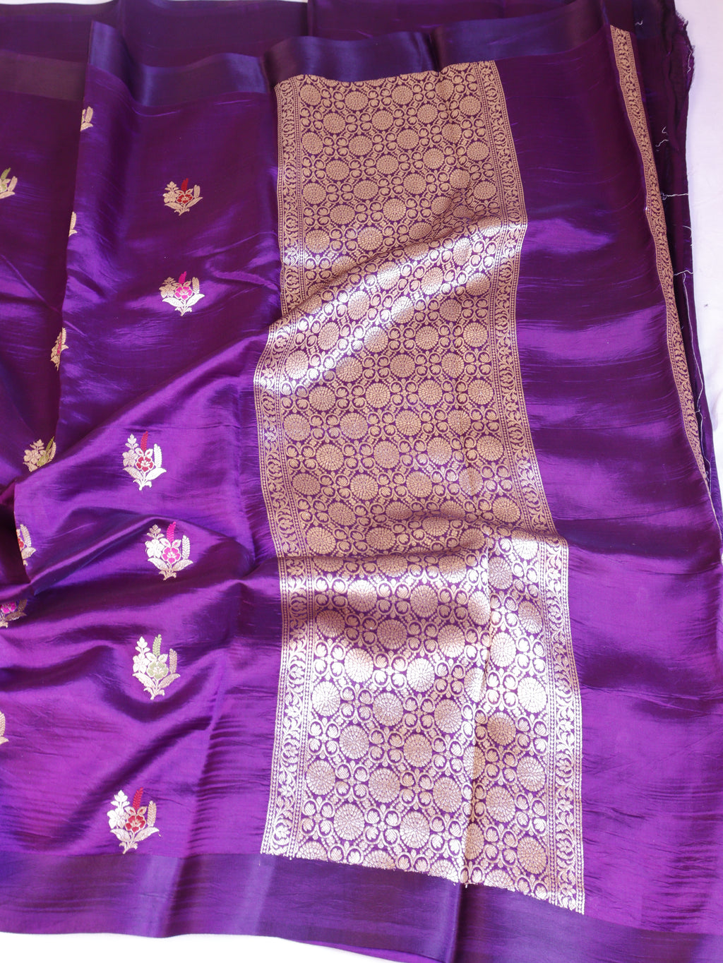 Pre-Order : Banarasi Soft Katan Silk Handloom Saree – Purple