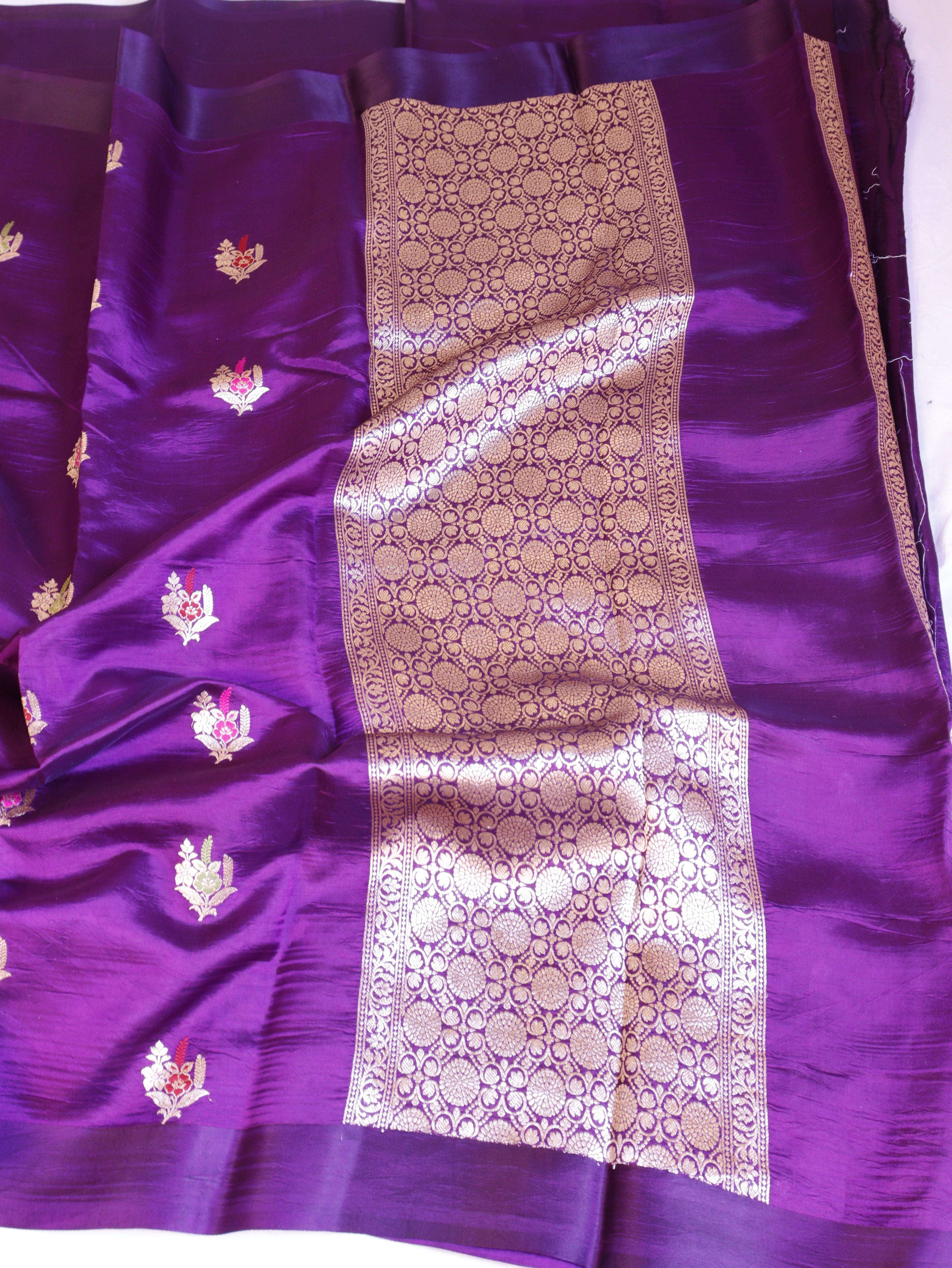 Banarasi Soft Katan Silk Handloom Saree – Purple
