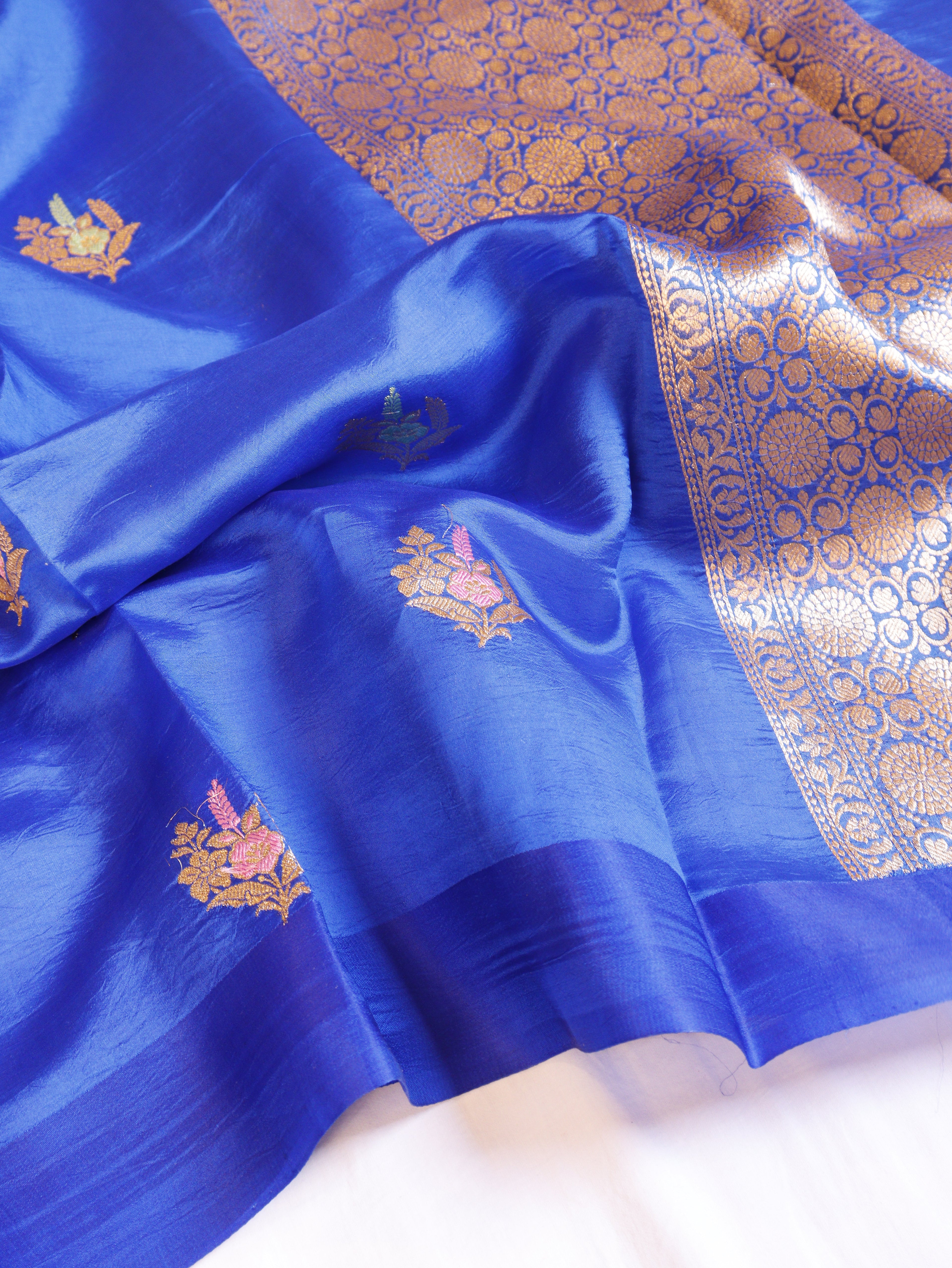 Banarasi Soft Katan Silk Handloom Saree – Blue