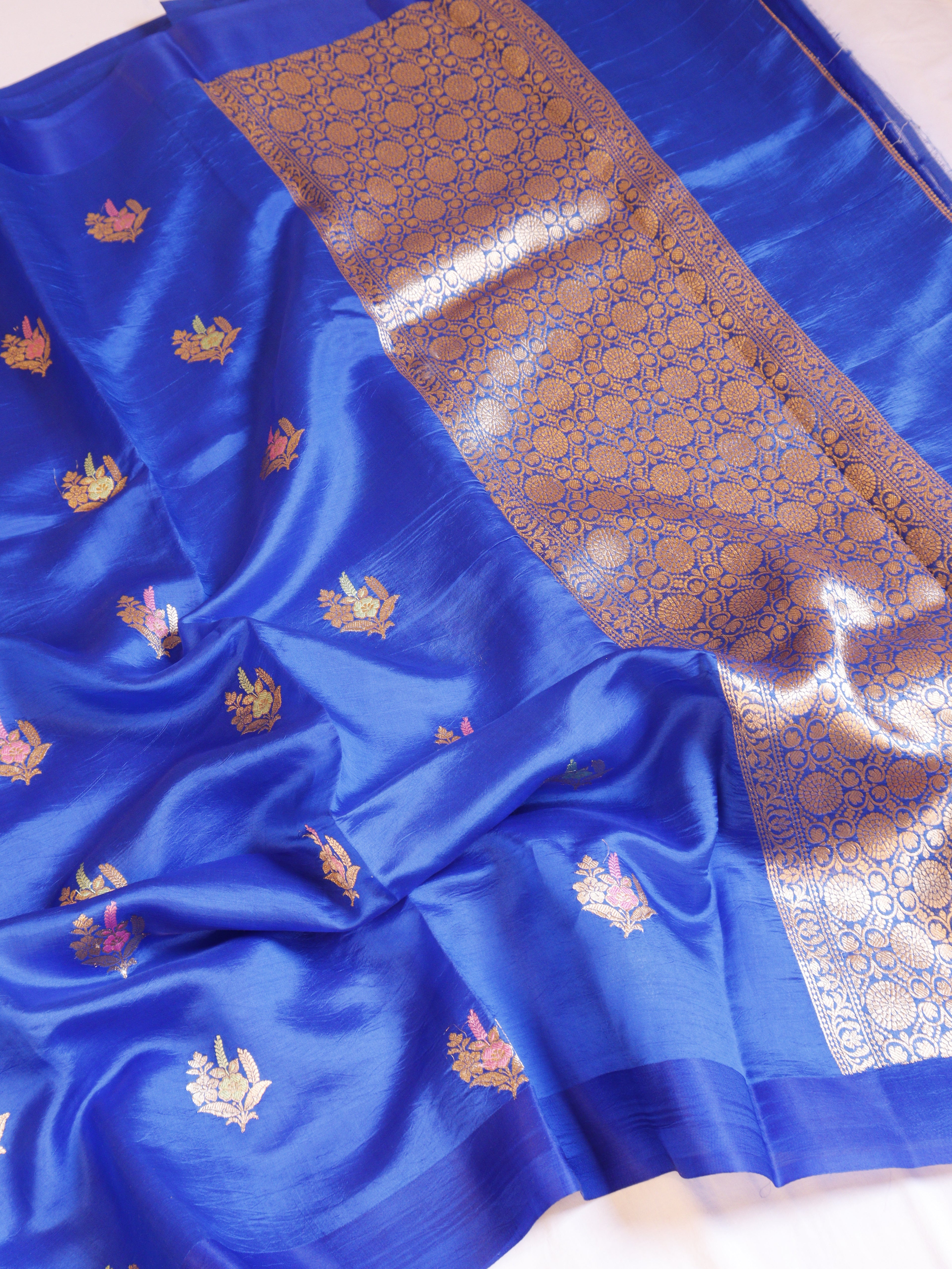 Banarasi Soft Katan Silk Handloom Saree – Blue