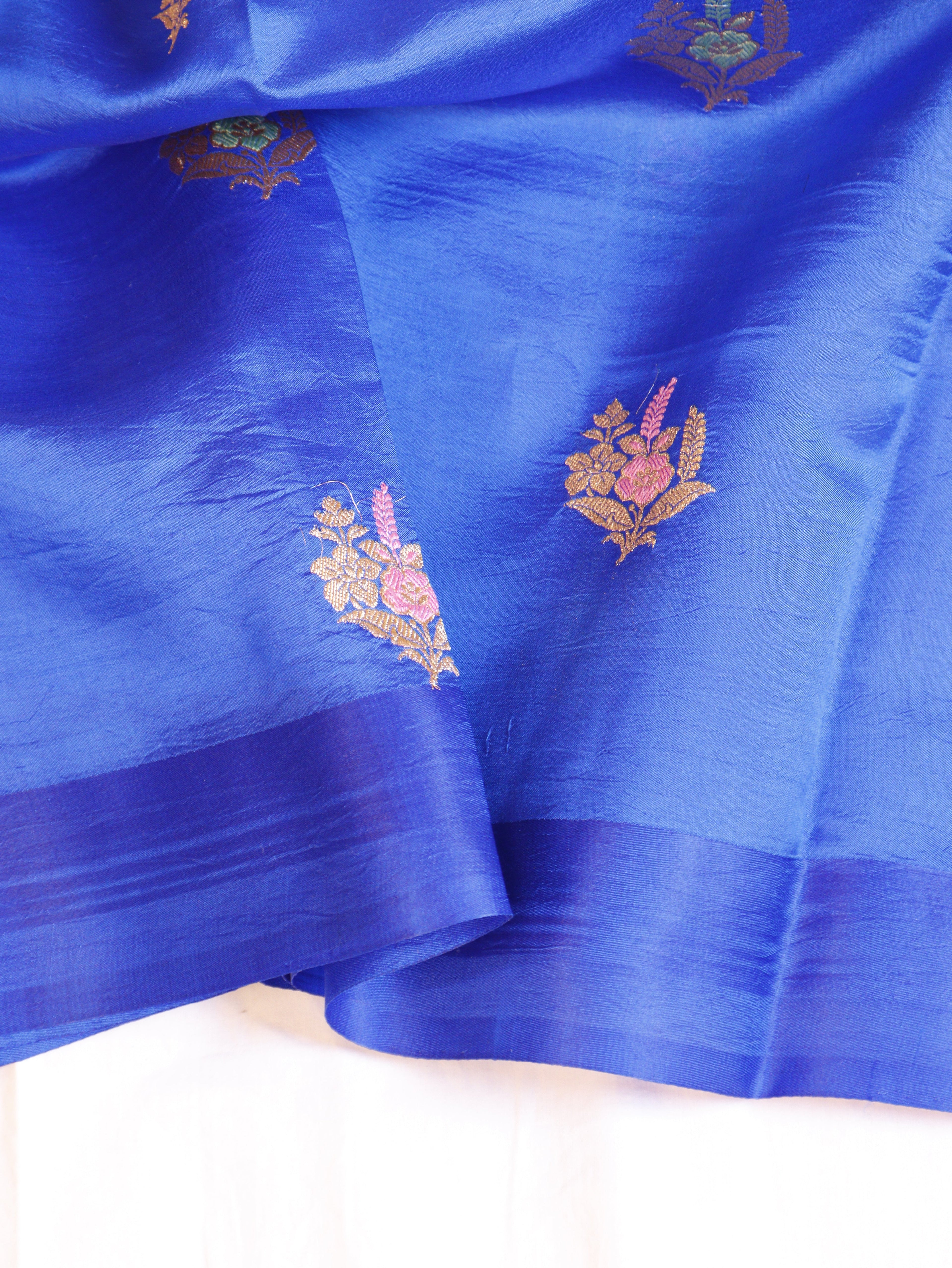 Banarasi Soft Katan Silk Handloom Saree – Blue