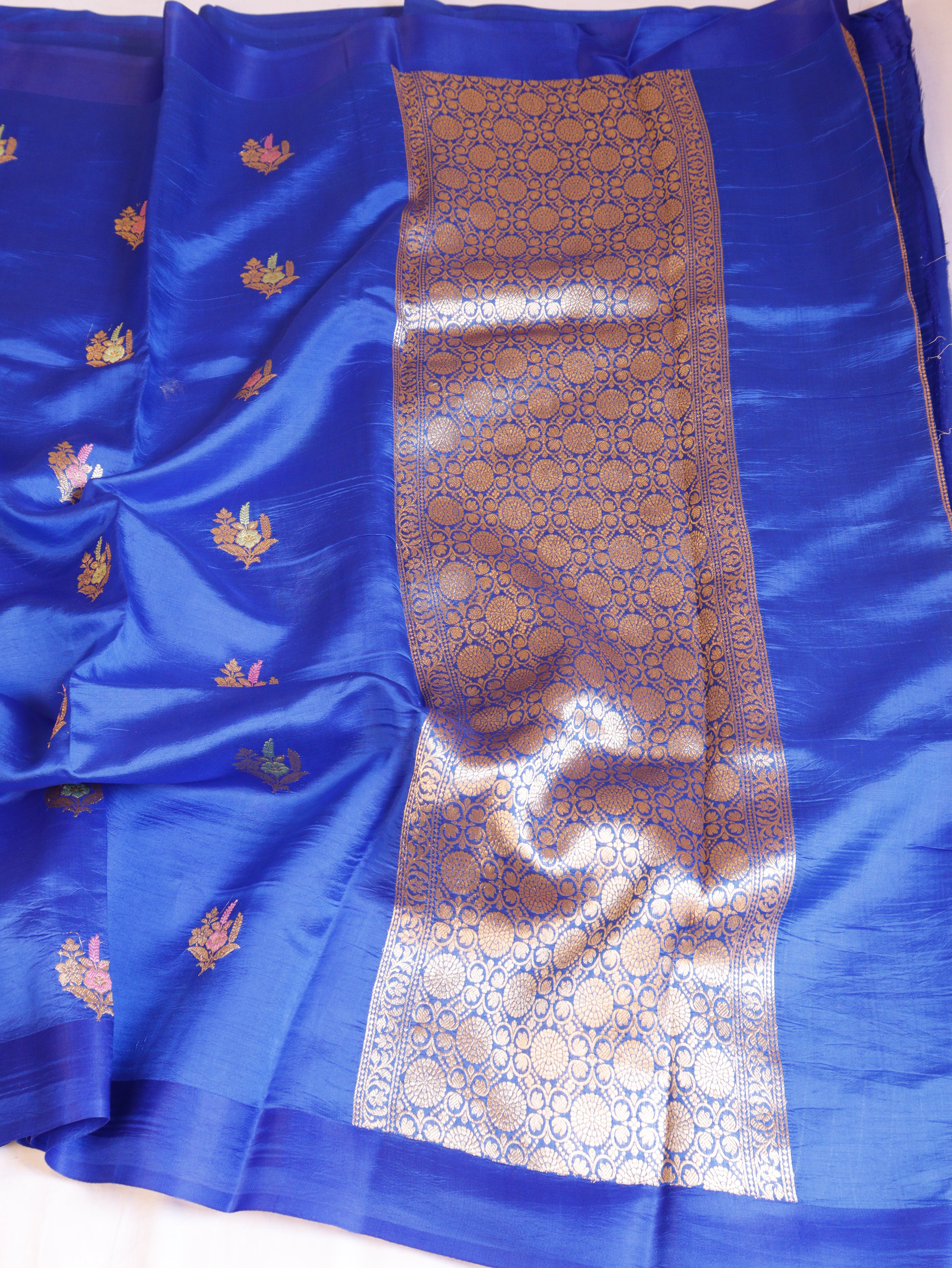 Banarasi Soft Katan Silk Handloom Saree – Blue