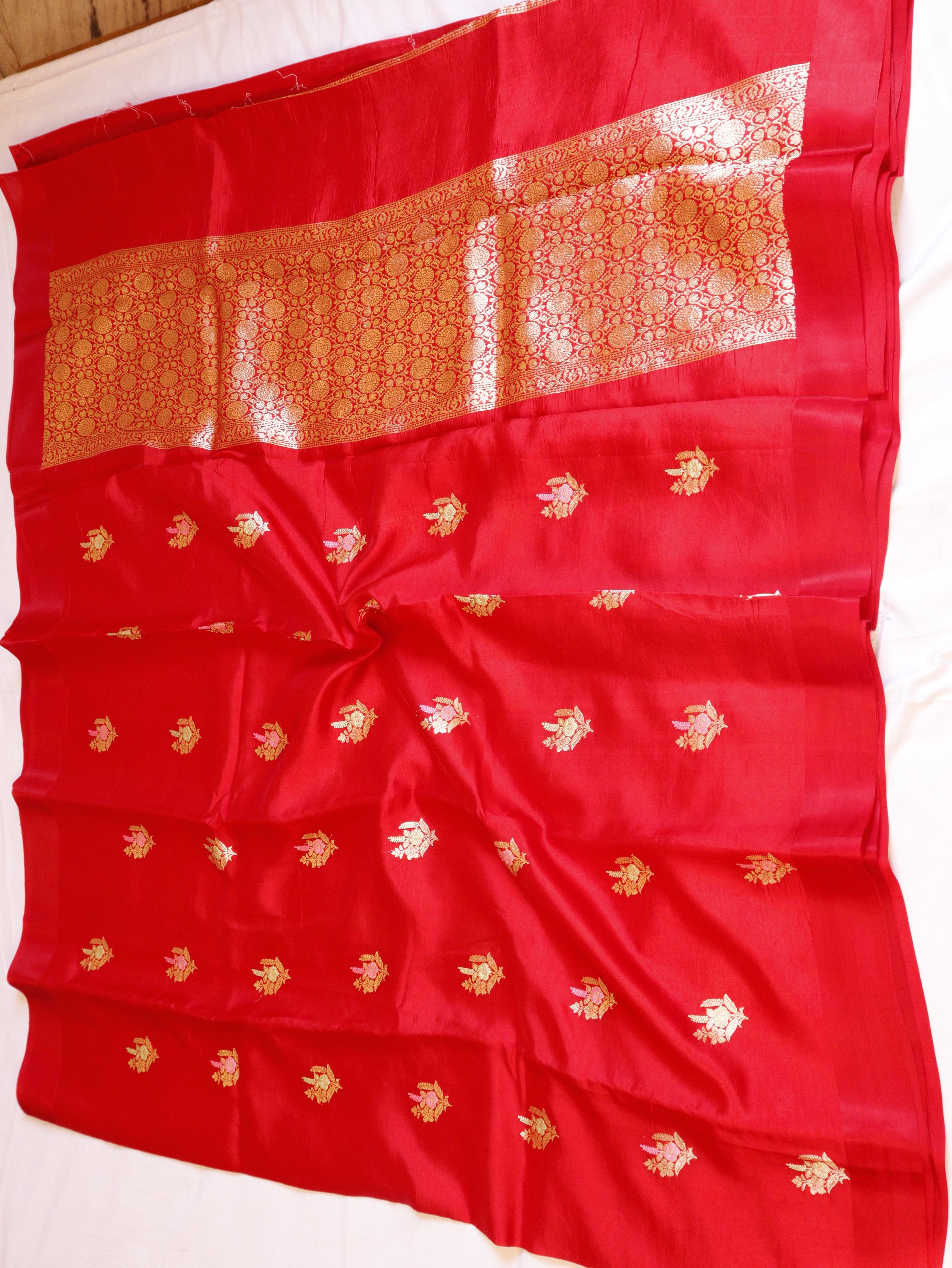Banarasi Soft Katan Silk Handloom Saree – Red