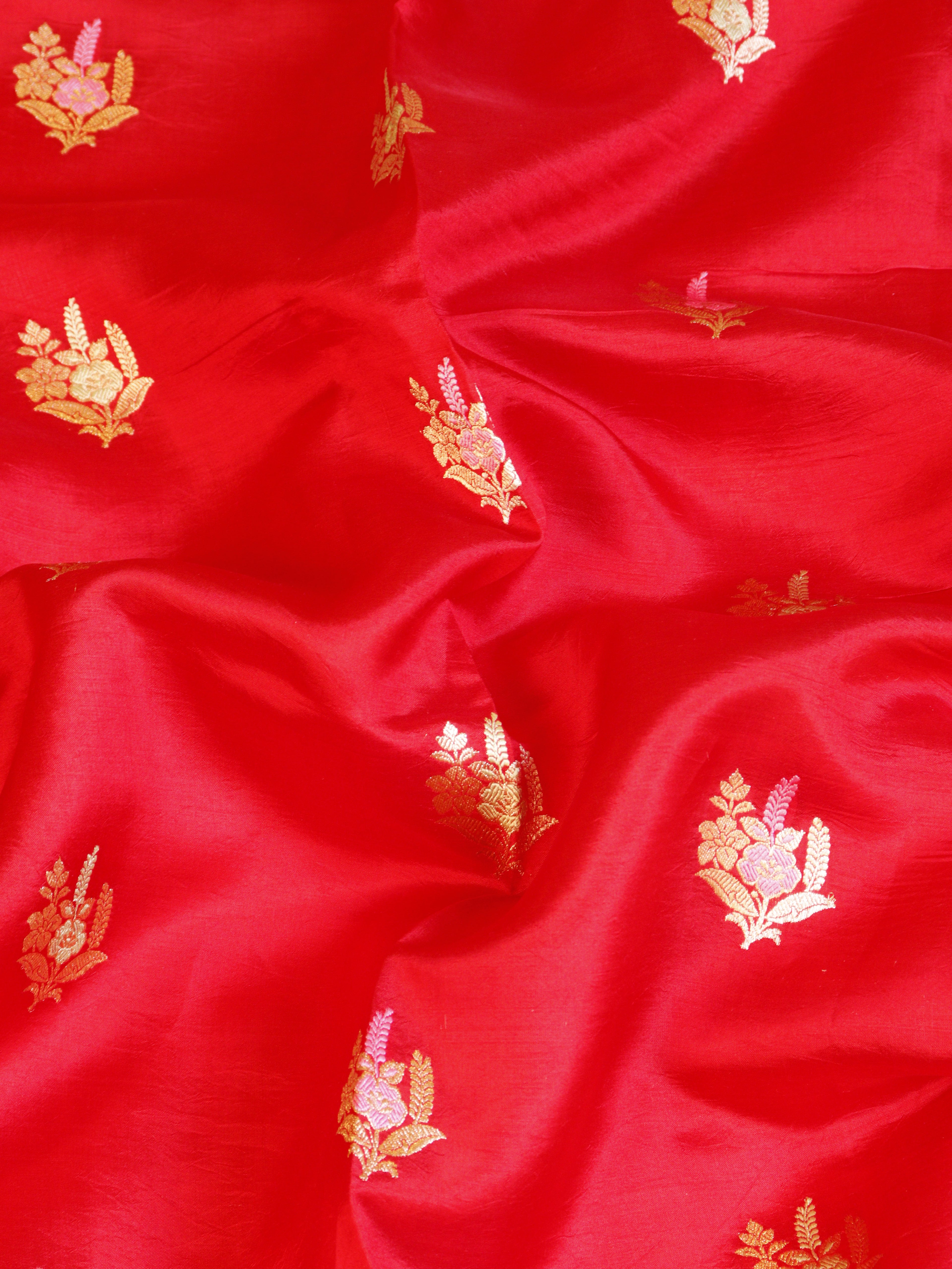 Banarasi Soft Katan Silk Handloom Saree – Red